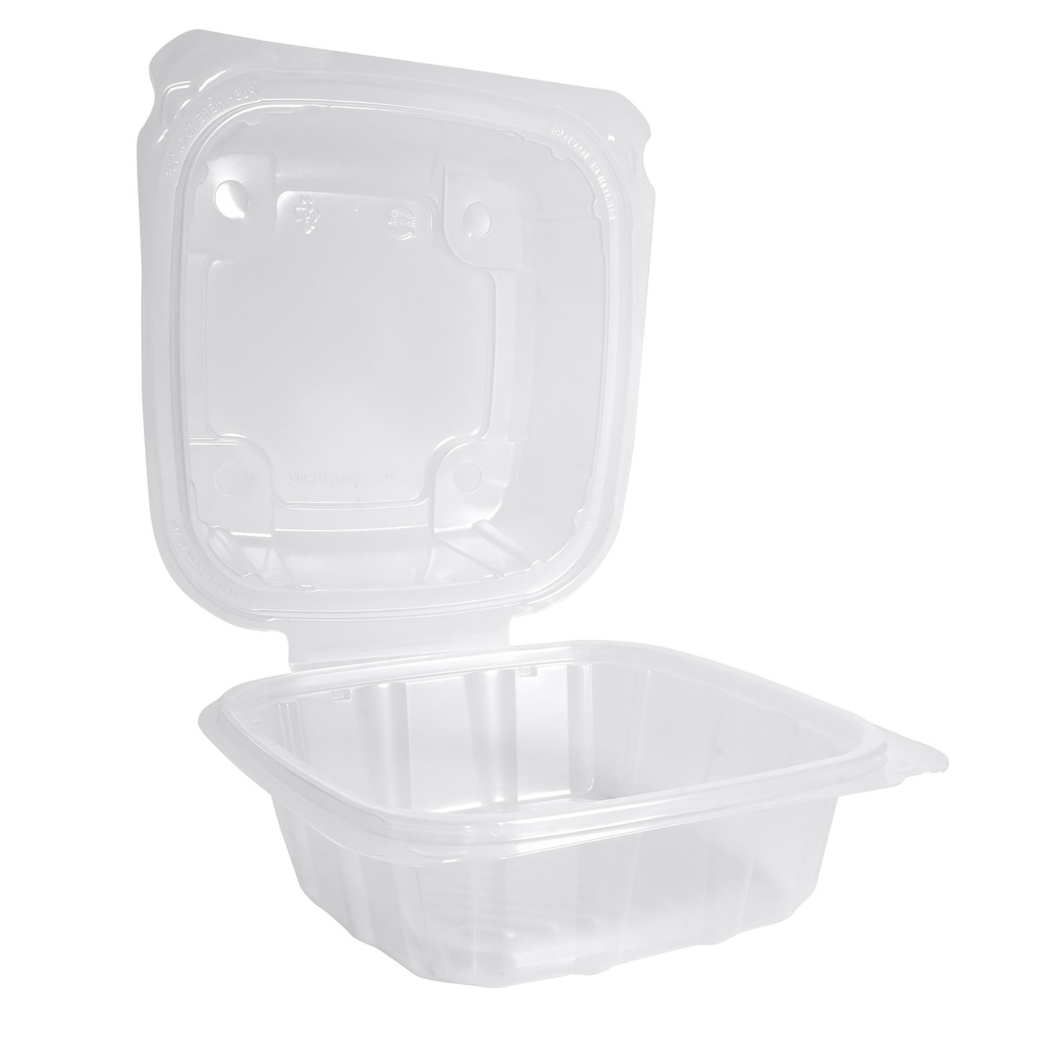 EcoSystems Polypropylene Hinged Container, Clear, 6" x 6" x 3", 1/CS/300 - Image 3