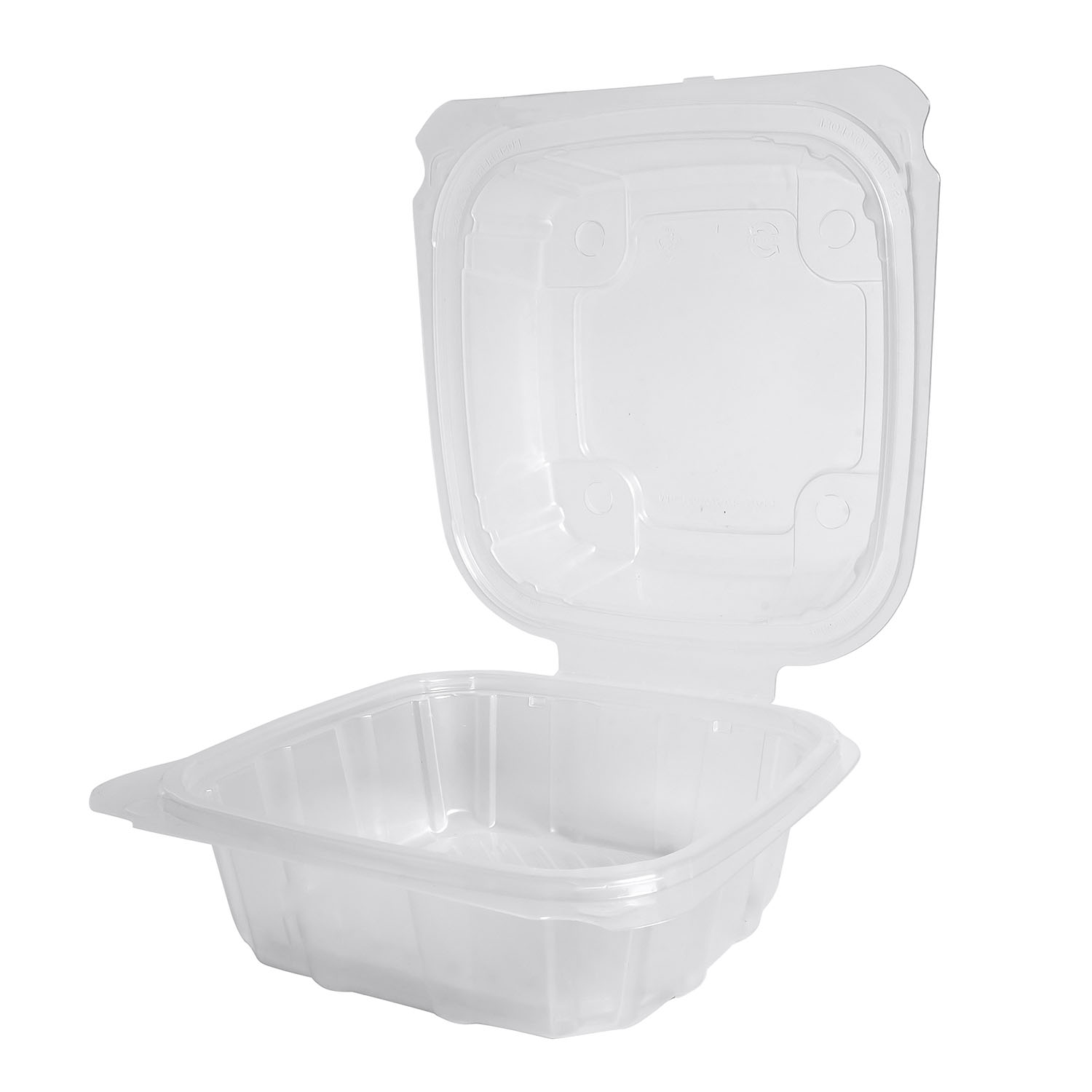 EcoSystems Polypropylene Hinged Container, Clear, 6" x 6" x 3", 1/CS/300 - Image 5
