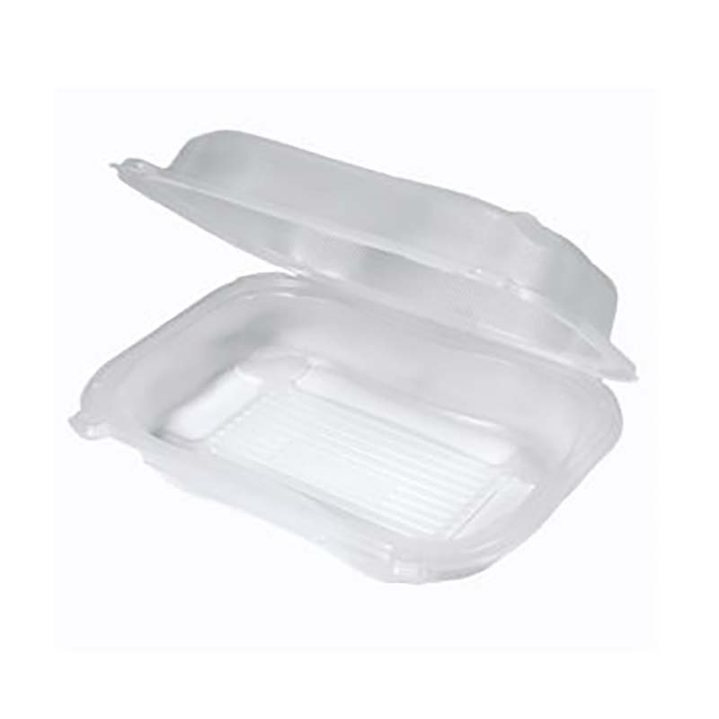 EcoSystems Polypropylene Hinged Utility Container, Clear, 9.25" x 7" x 3", 1/CS/300