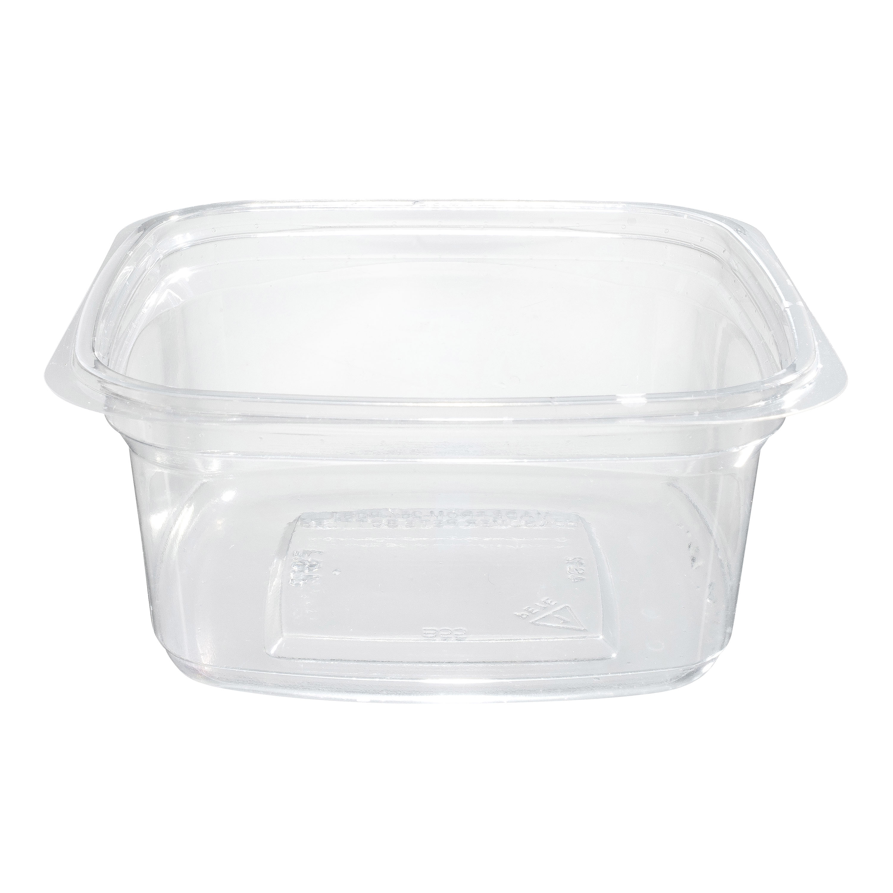 EcoSystems 30% Post Consumer  rPET Square Deli Container, 12 oz, Clear, 4", 1/CS/600