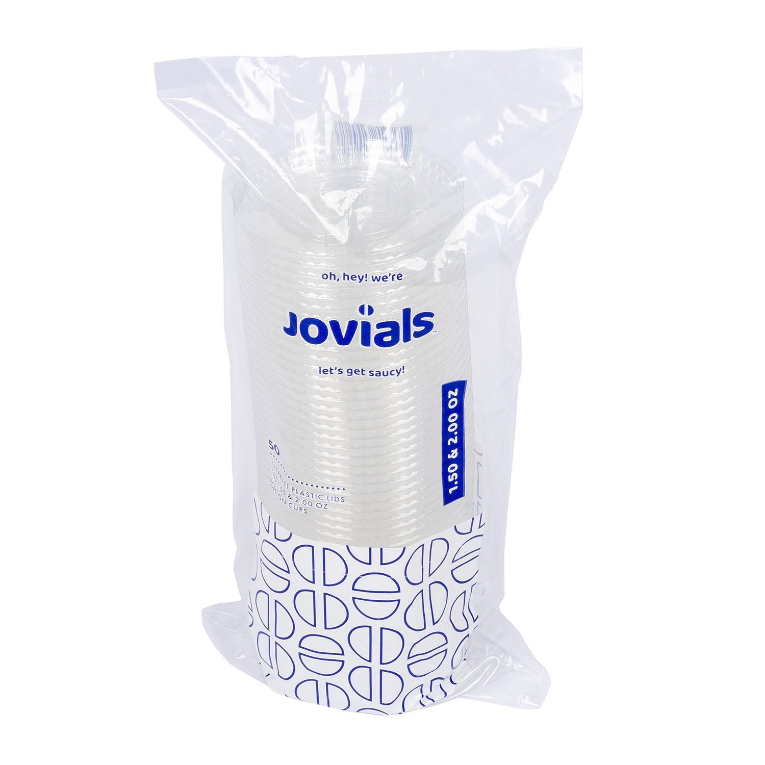 Jovials™ PET Portion Cup Lid for 1.5 oz, 2 oz, Clear - Image 2