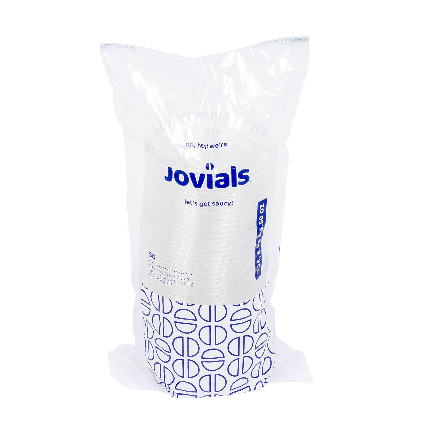 Jovials™ PET Portion Cup Lid for 3.25 oz, 4 oz, 5.5 oz, Clear - Image 2