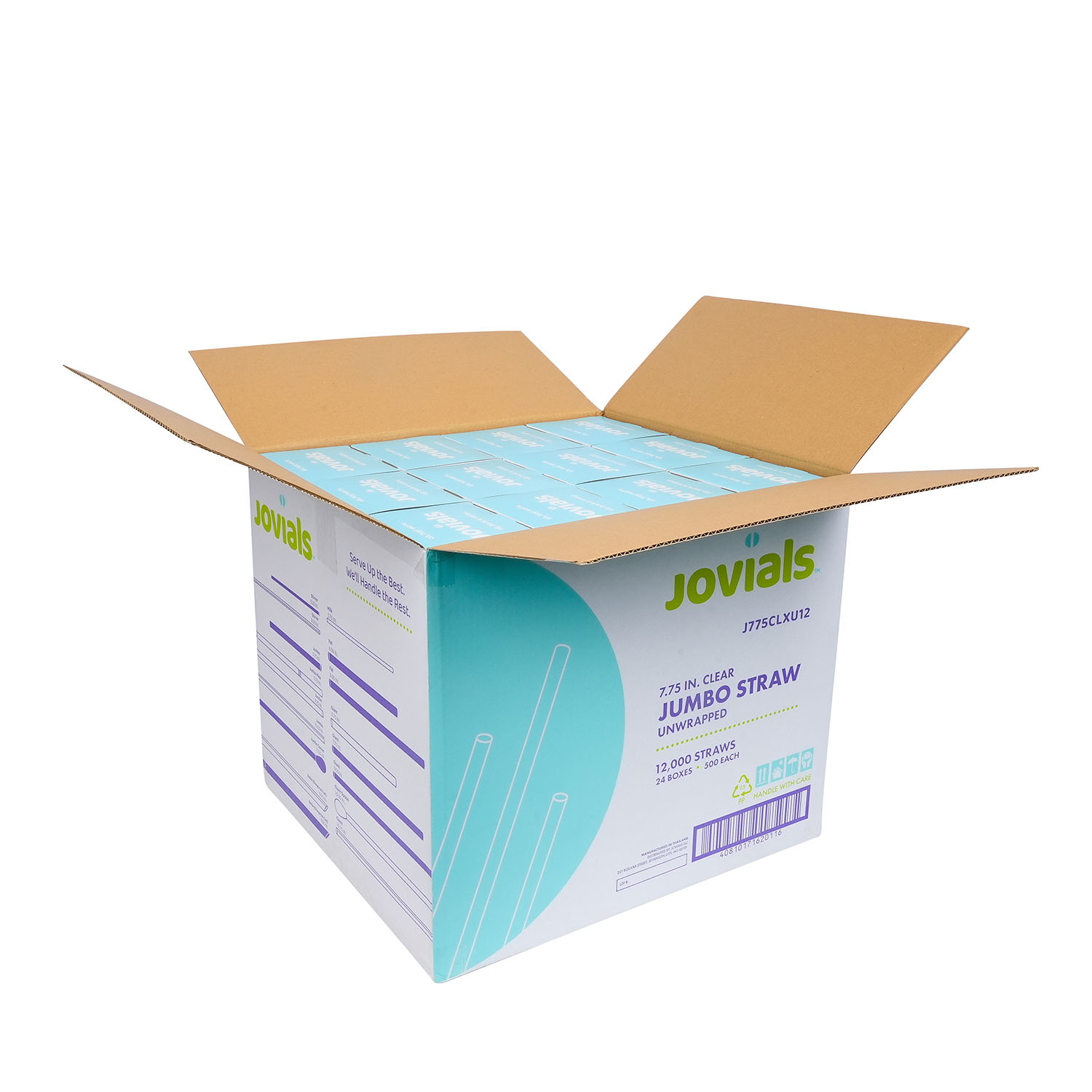 Jovials™ Jumbo Unwrapped Straw, Clear, 7.75" - Image 5