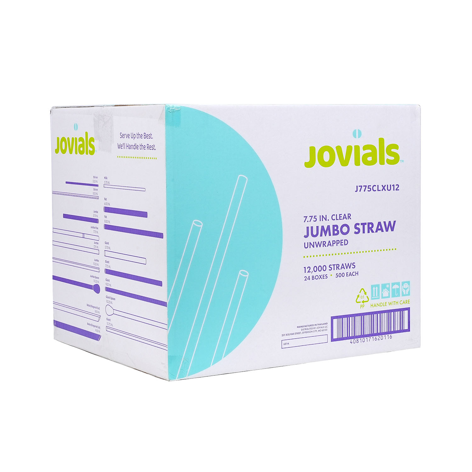 Jovials™ Jumbo Unwrapped Straw, Clear, 7.75" - Image 4