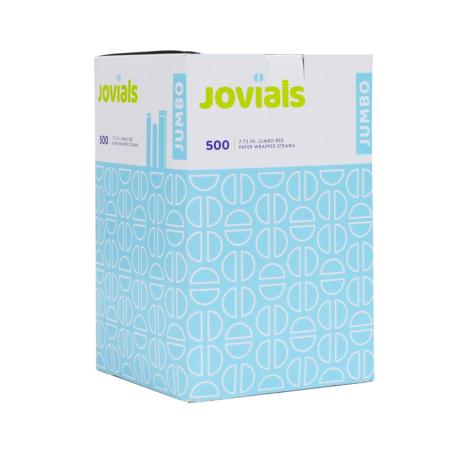 Jovials™ Jumbo Paper Wrapped Straw, Red, 7.75" - Image 2