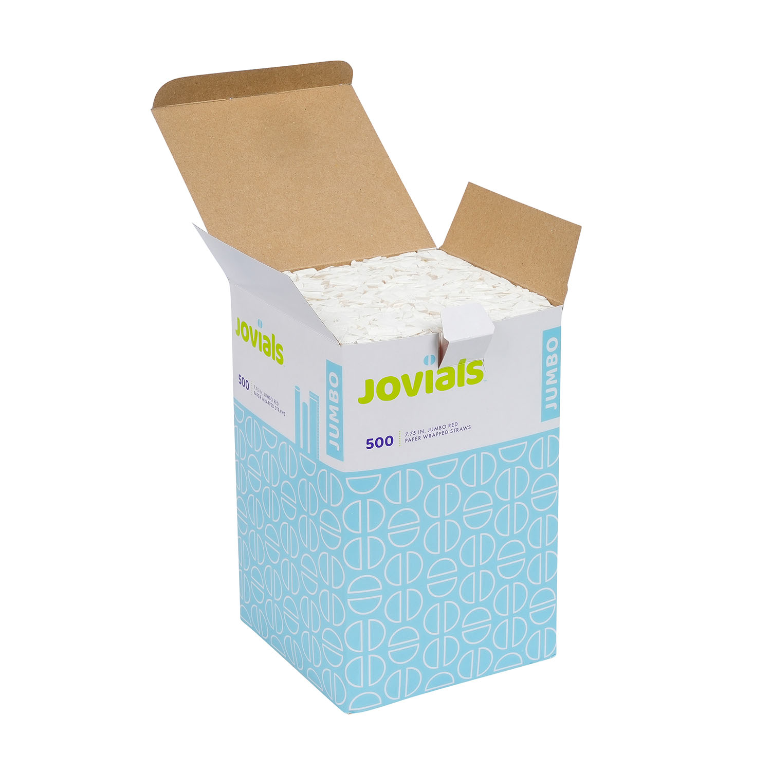 Jovials™ Jumbo Paper Wrapped Straw, Red, 7.75" - Image 3