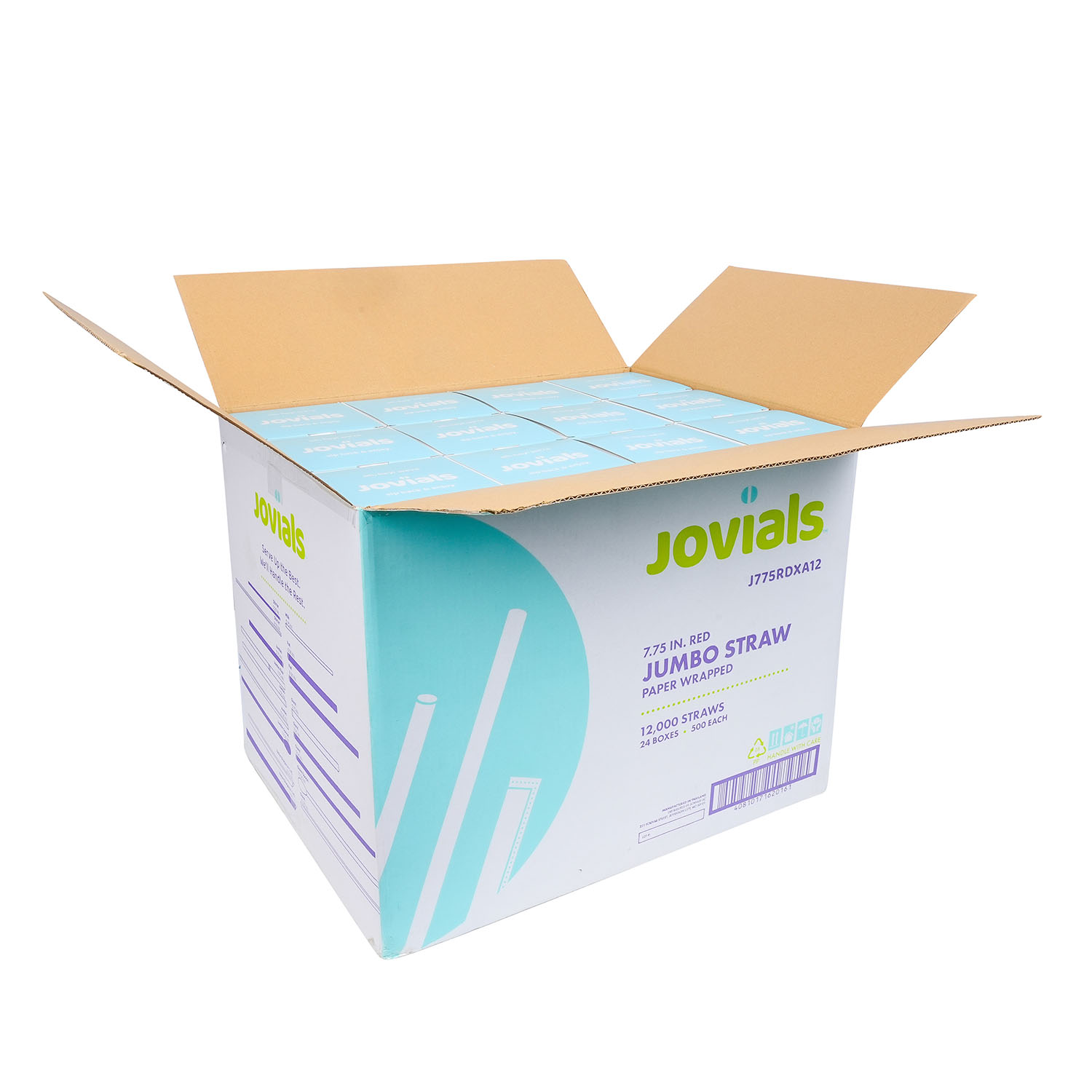 Jovials™ Jumbo Paper Wrapped Straw, Red, 7.75" - Image 5