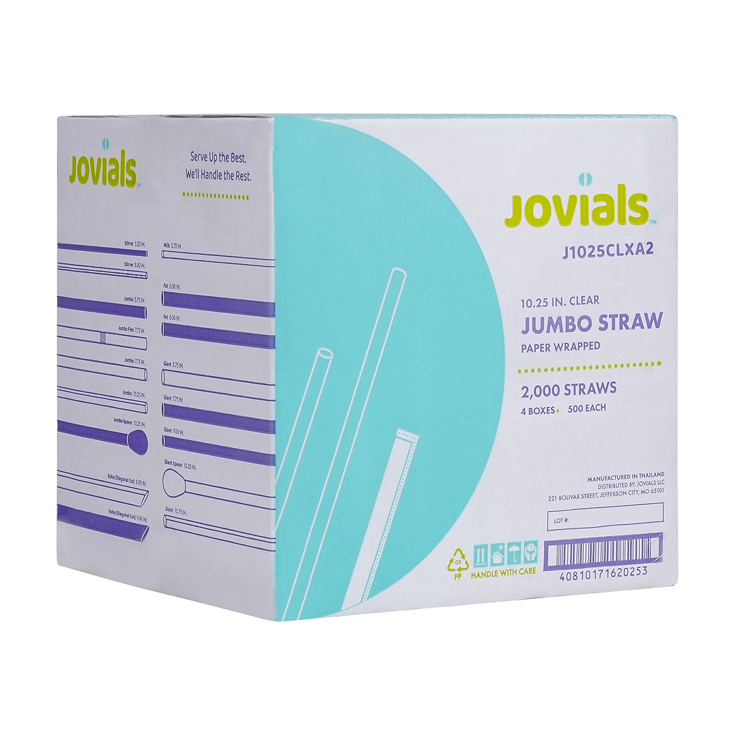 Jovials™ Jumbo Paper Wrapped Straw, Clear, 10.25" - Image 4