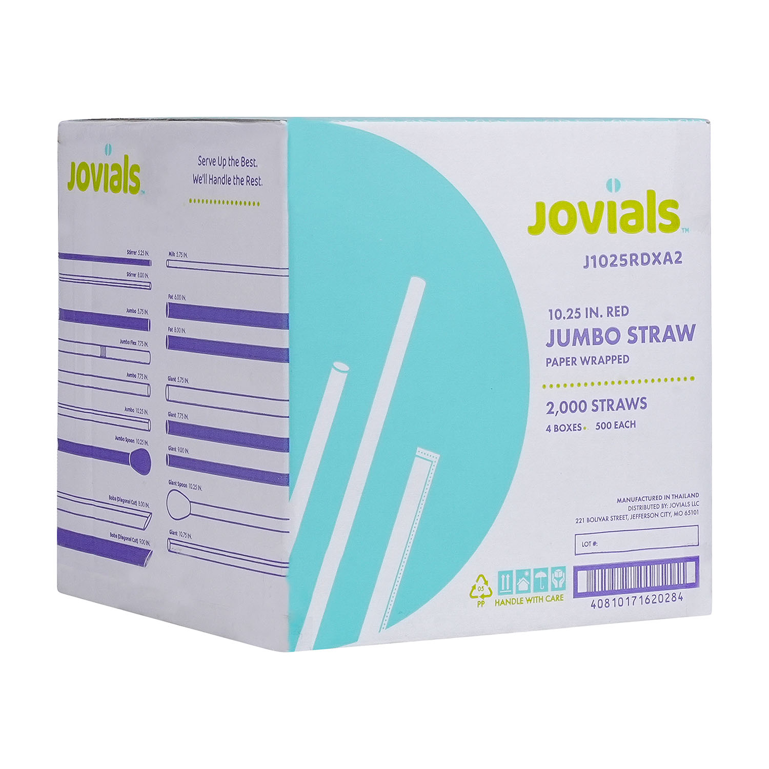 Jovials™ Jumbo Paper Wrapped Straw, Red, 10.25" - Image 4