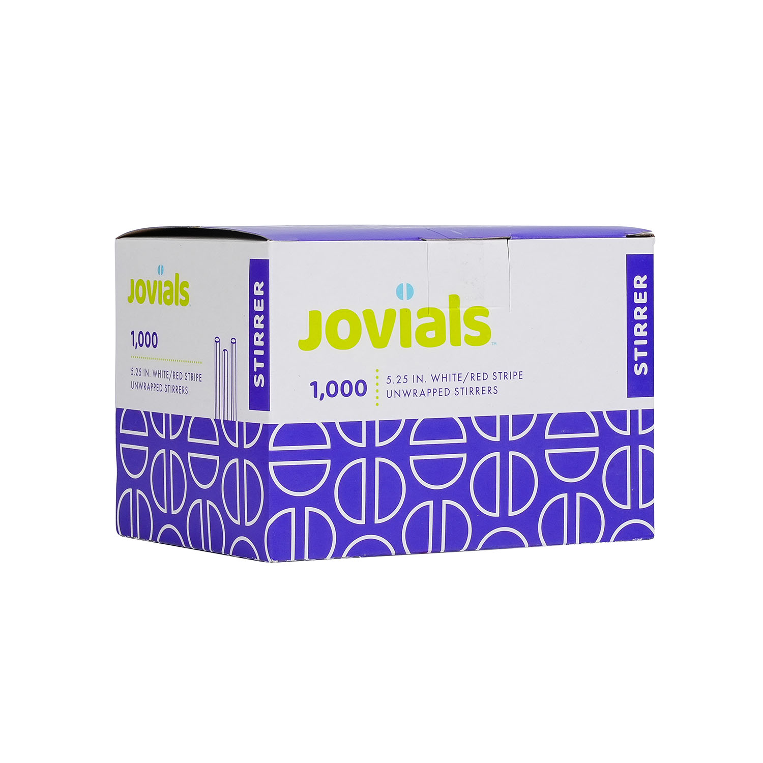 Jovials™ Unwrapped Stirrer, White/Red Stripe, 5.25" - Image 2