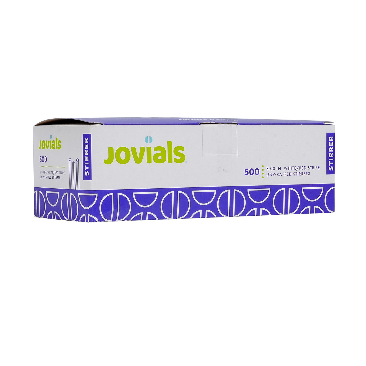 Jovials™ Unwrapped Collins Straw, White/Red Stripe, 8" - Image 2