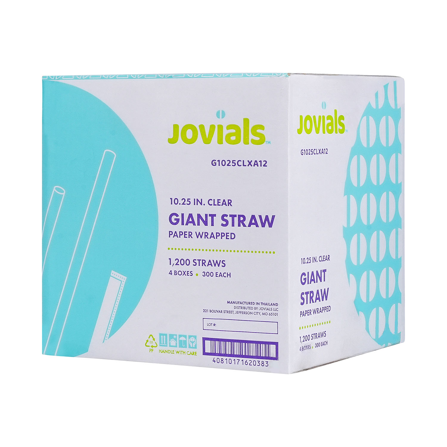 Jovials™ Giant Paper Wrapped Straw, Clear, 10.25" - Image 3