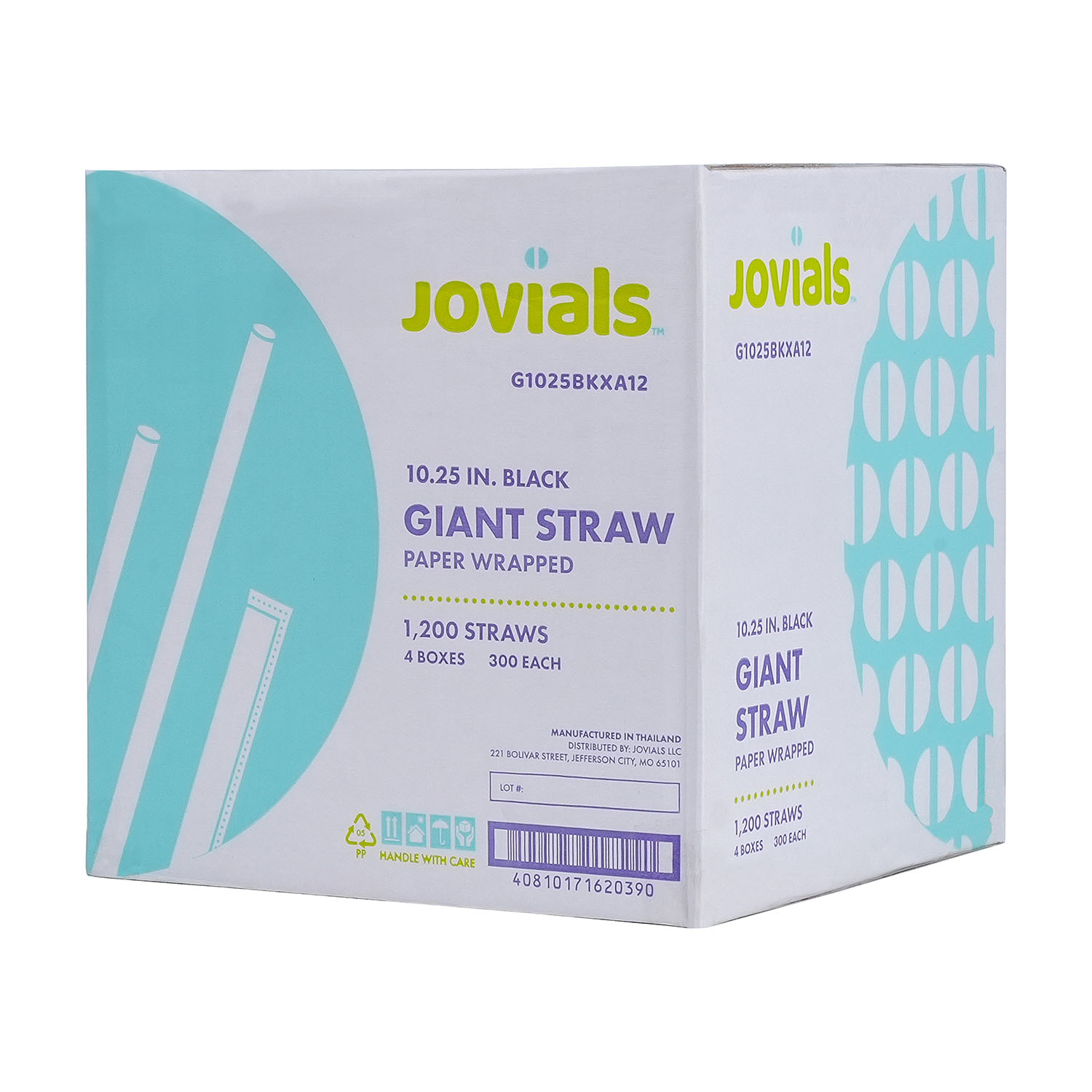 Jovials™ Giant Paper Wrapped Straw, Black, 10.25" - Image 4