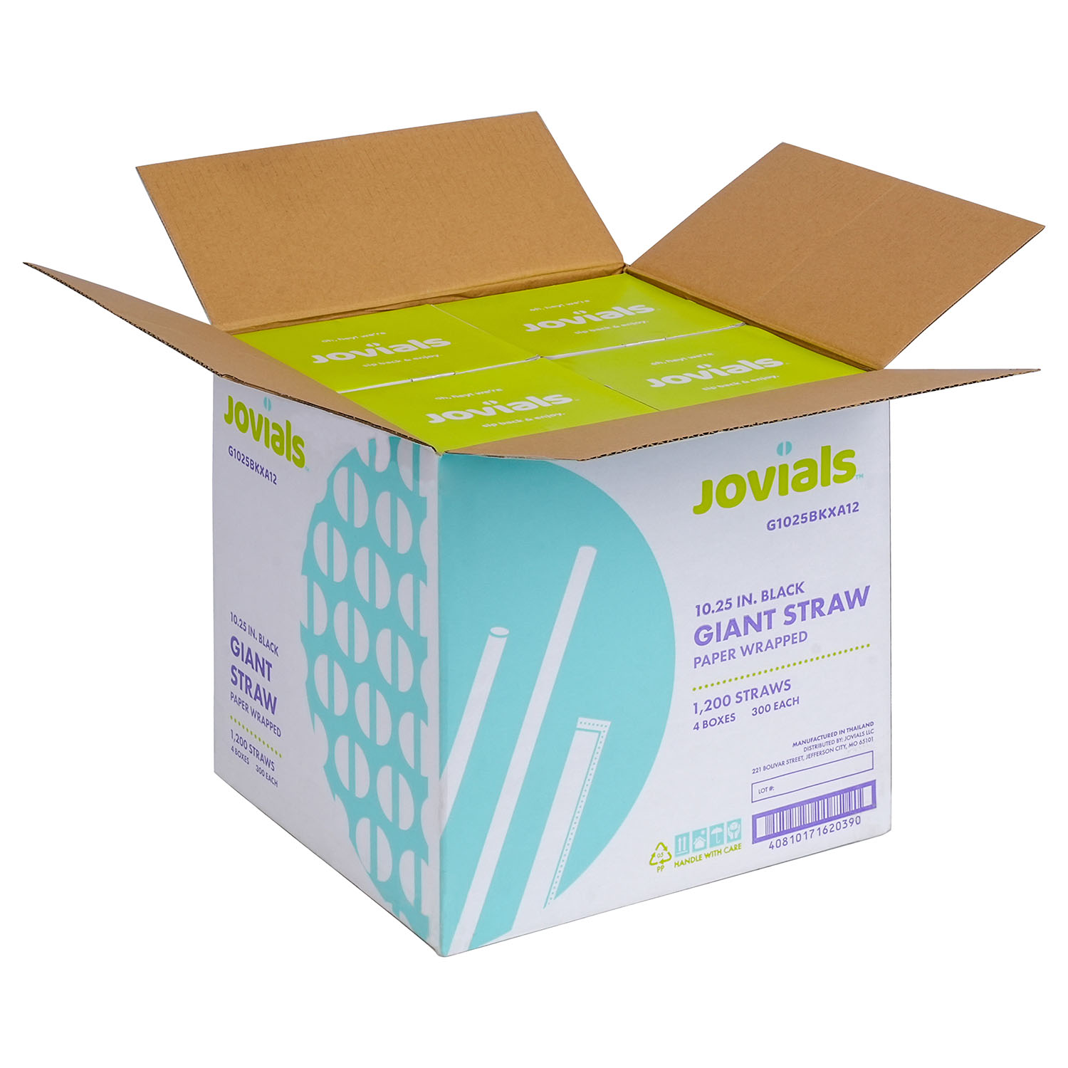 Jovials™ Giant Paper Wrapped Straw, Black, 10.25" - Image 5