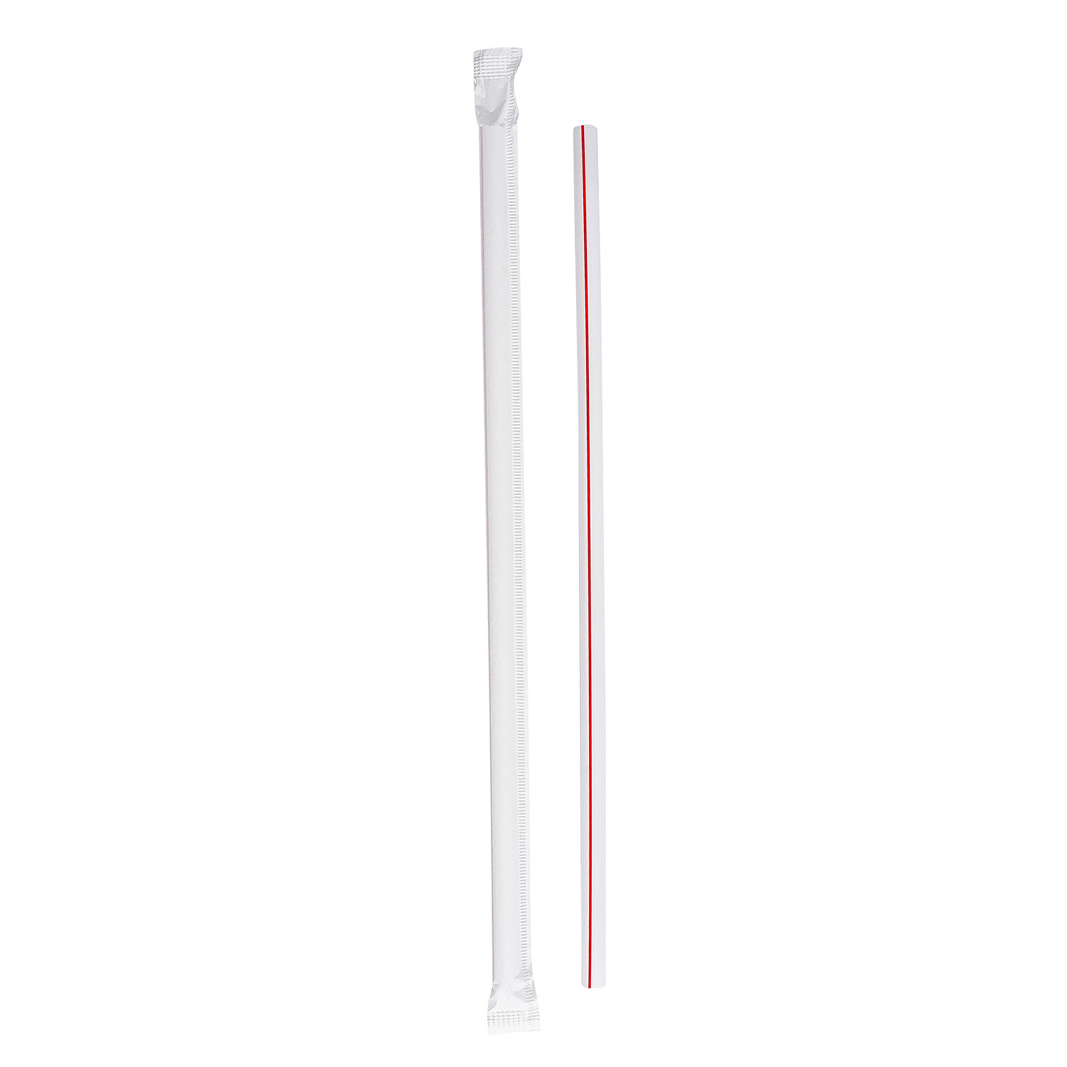 Jovials™ Giant Paper Wrapped Straw, White/Red Stripe, 10.25" - Image 5