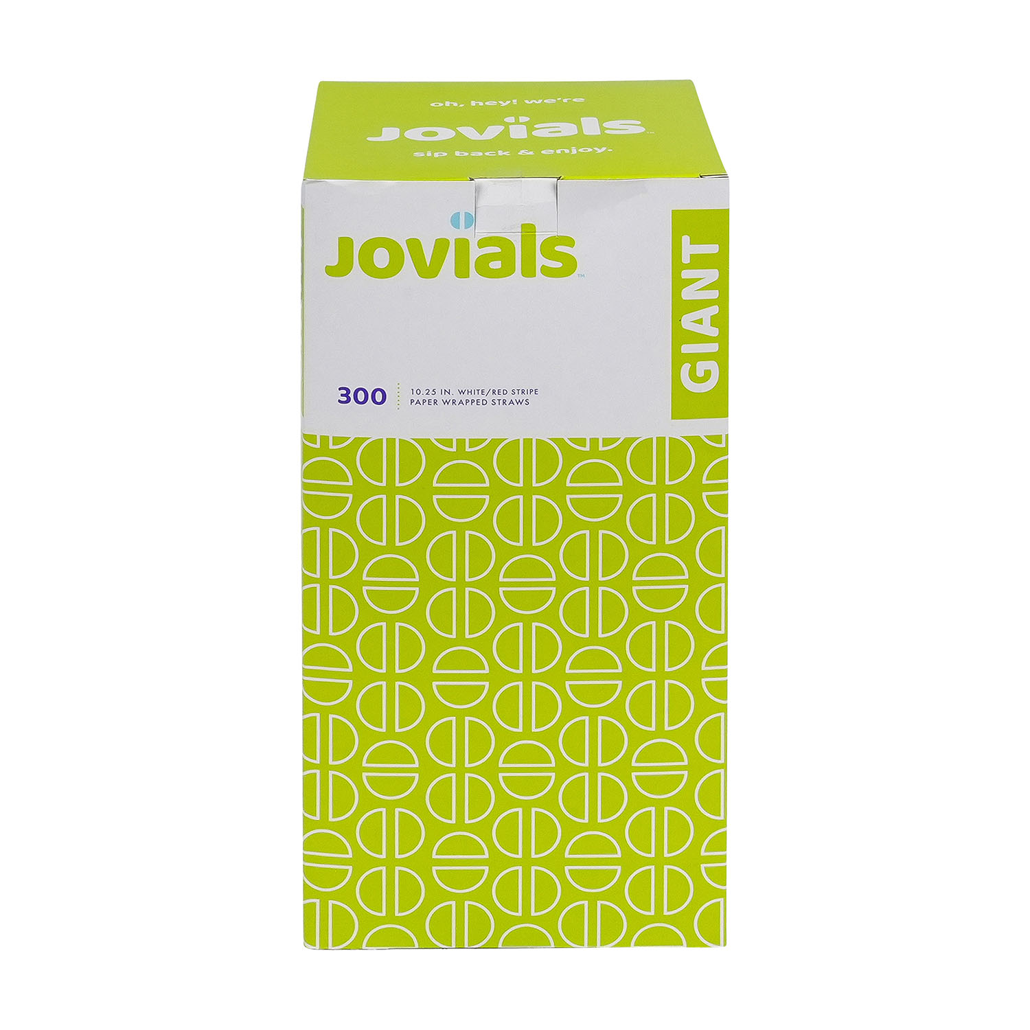 Jovials™ Giant Paper Wrapped Straw, White/Red Stripe, 10.25" - Image 2
