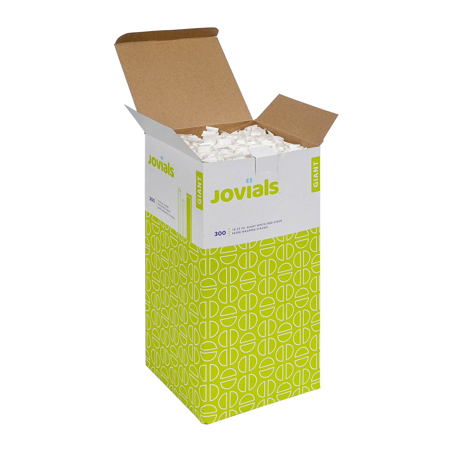 Jovials™ Giant Paper Wrapped Straw, White/Red Stripe, 10.25" - Image 3