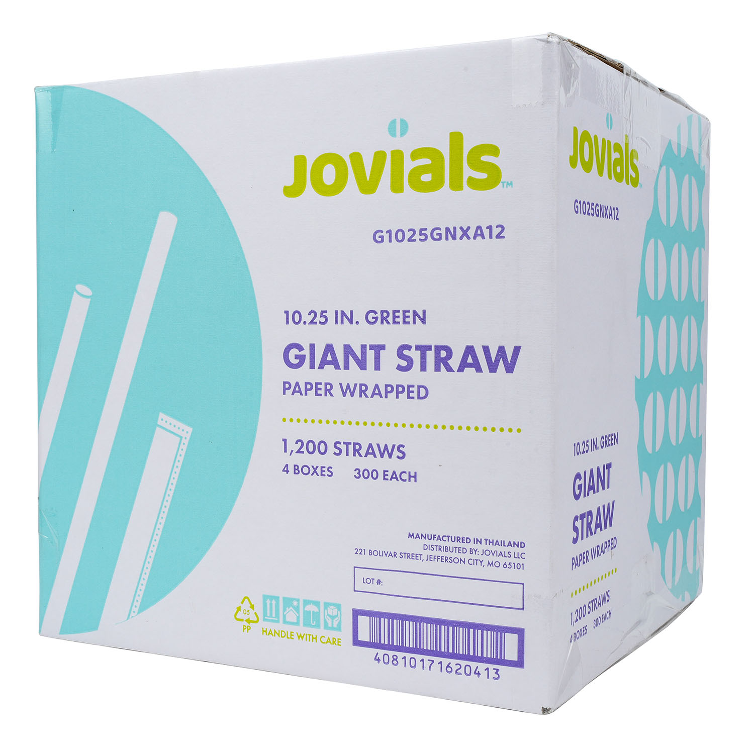 Jovials™ Giant Paper Wrapped Straw, Green, 10.25" - Image 4
