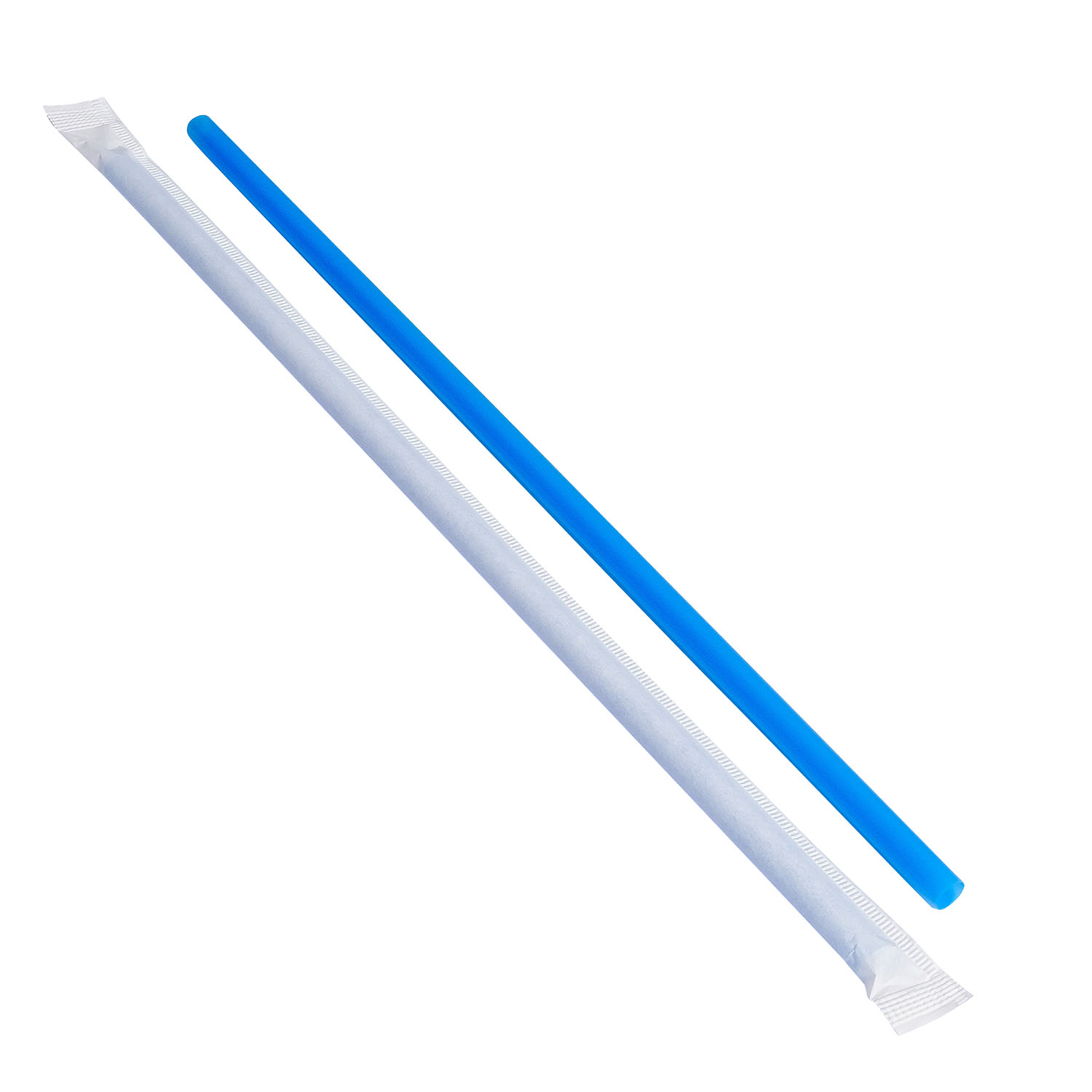 Jovials™ Giant Paper Wrapped Straw, Blue, 10.25"