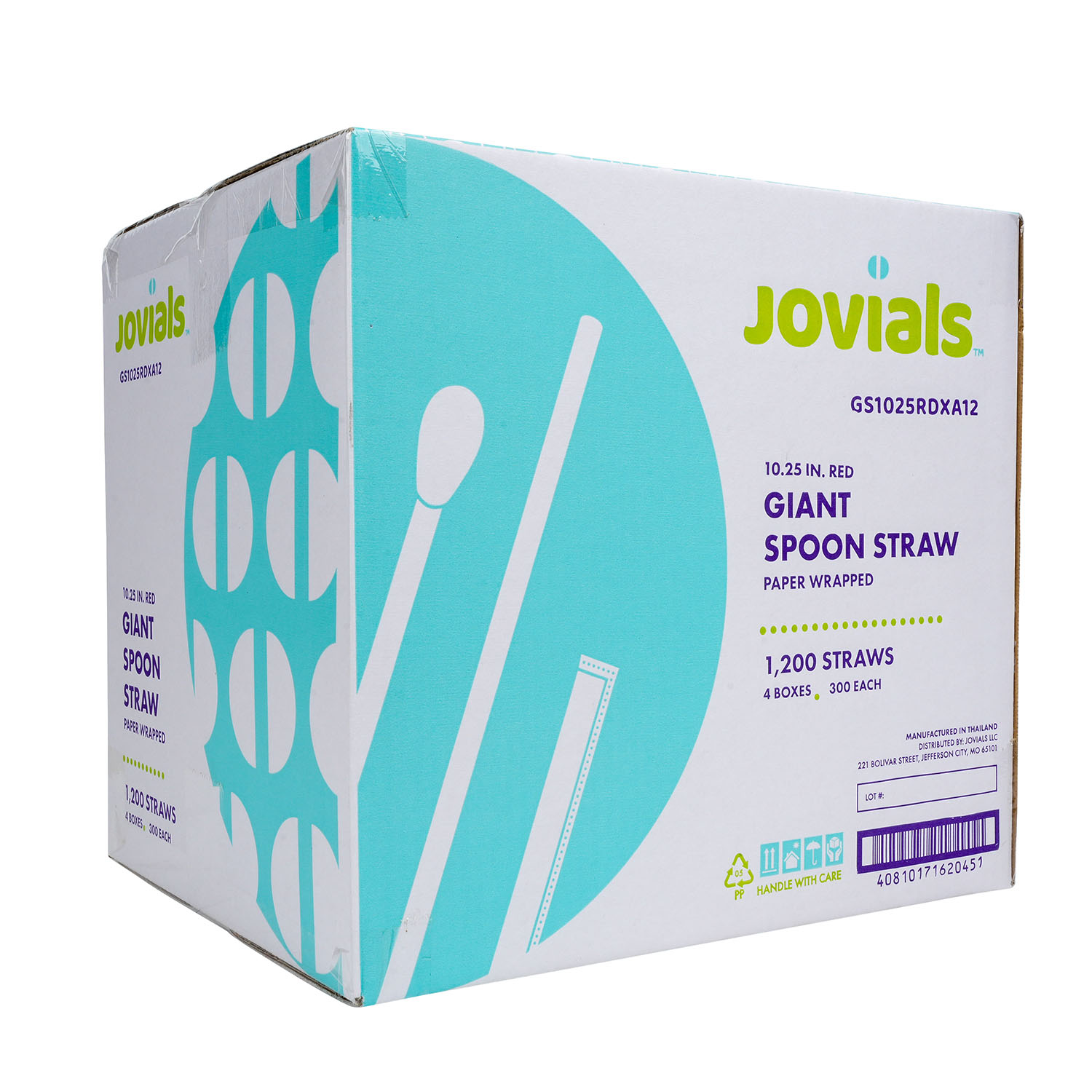 Jovials™ Giant Paper Wrapped Spoon Straw, Red, 10.25" - Image 4