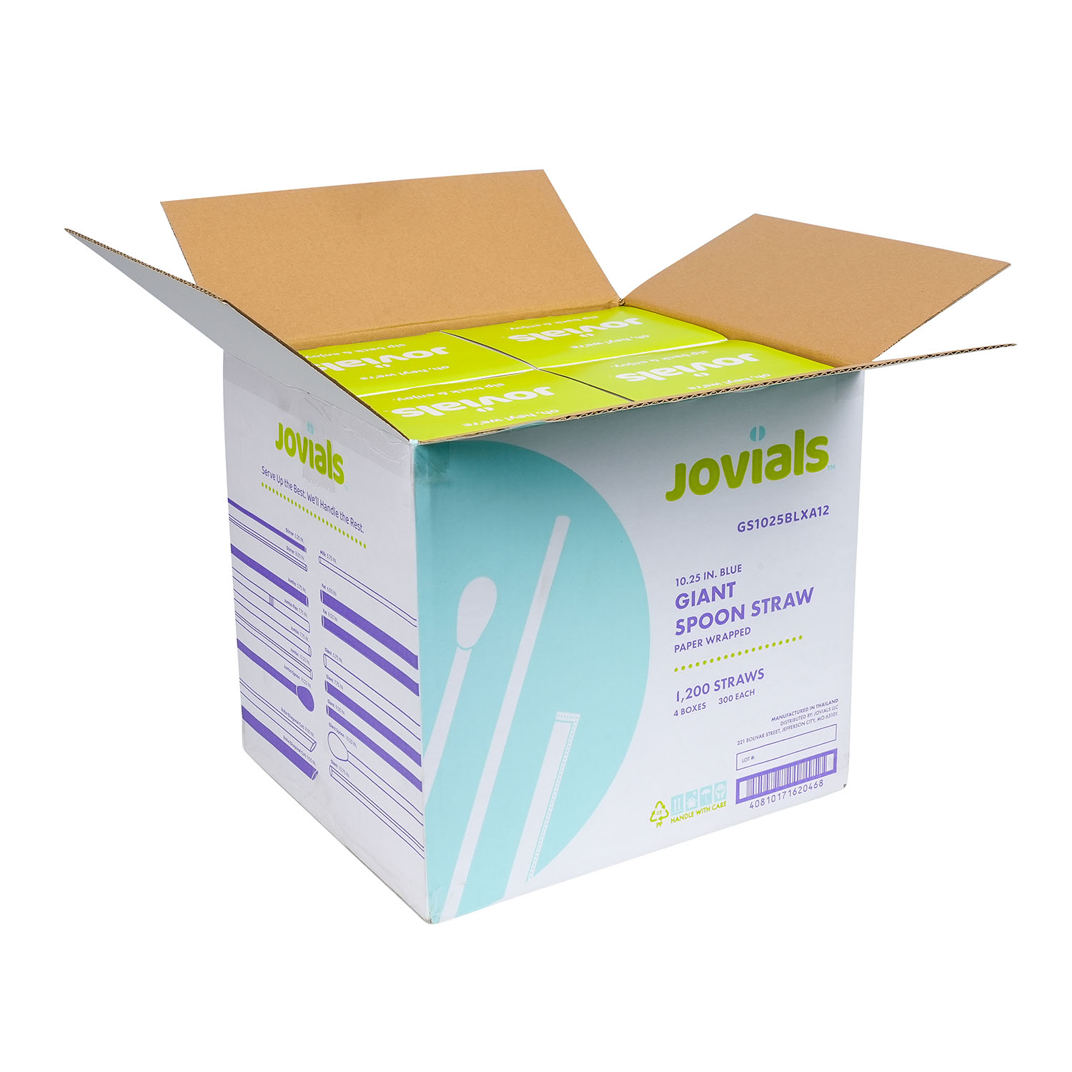 Jovials™ Giant Paper Wrapped Spoon Straw, Blue, 10.25" - Image 5