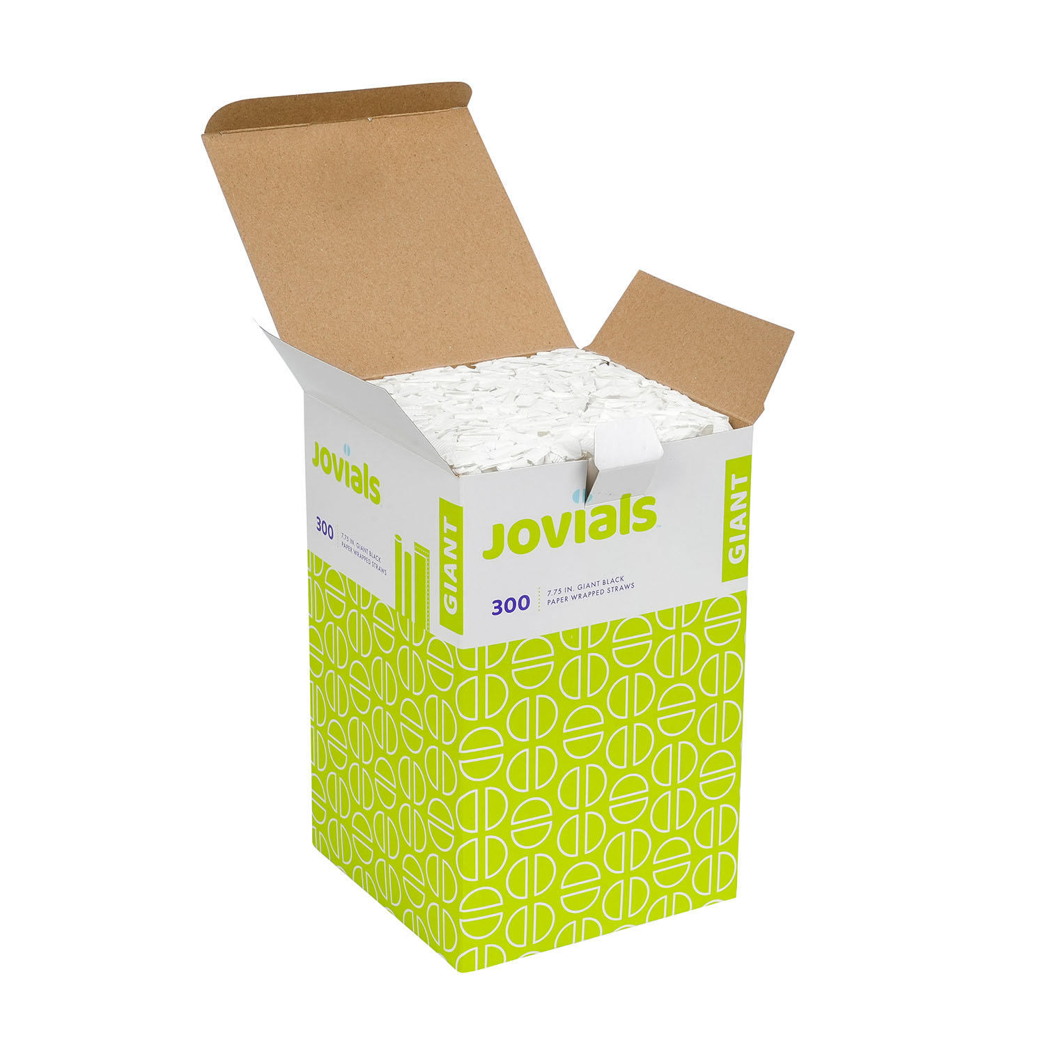 Jovials™ Giant Paper Wrapped Straw, Black, 7.75" - Image 3