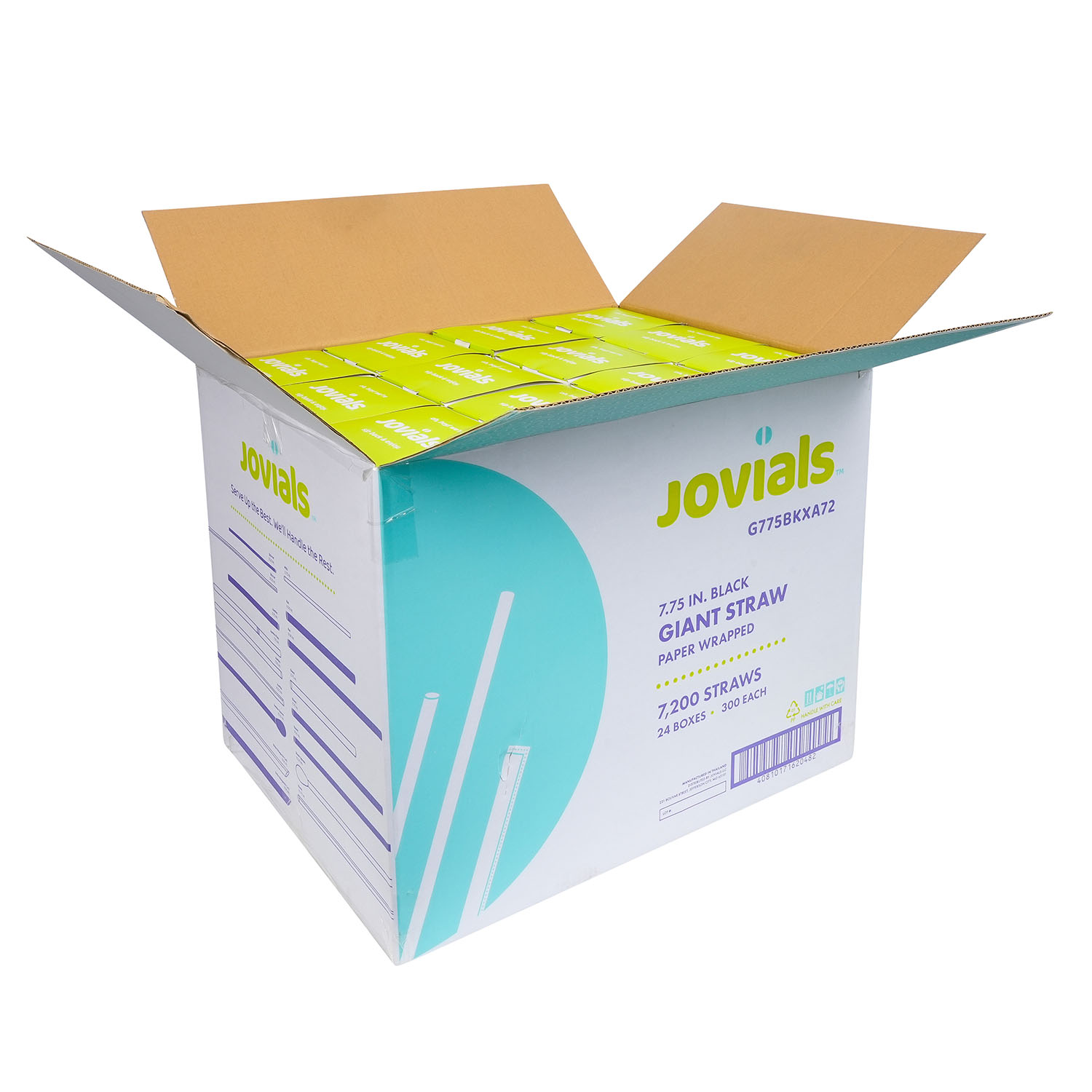 Jovials™ Giant Paper Wrapped Straw, Black, 7.75" - Image 5