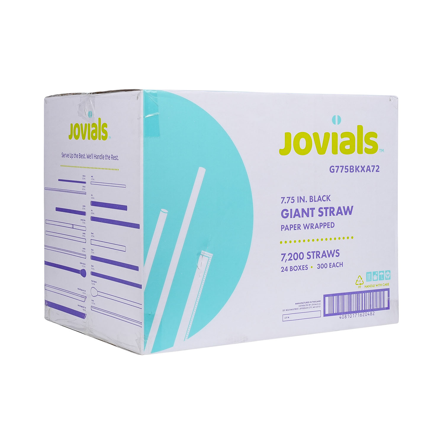 Jovials™ Giant Paper Wrapped Straw, Black, 7.75" - Image 4