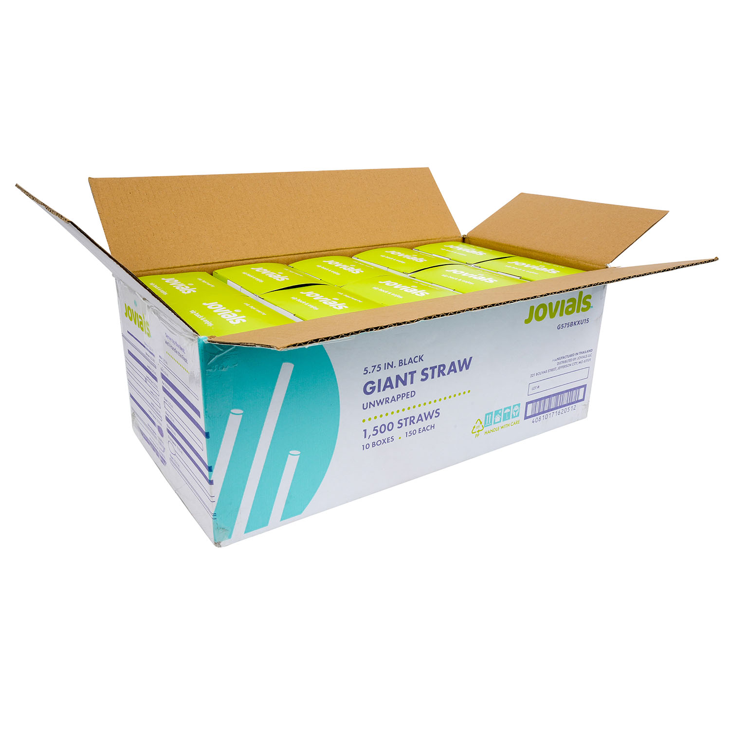 Jovials™ Giant Paper Unwrapped Straw, Black, 5.75" - Image 5