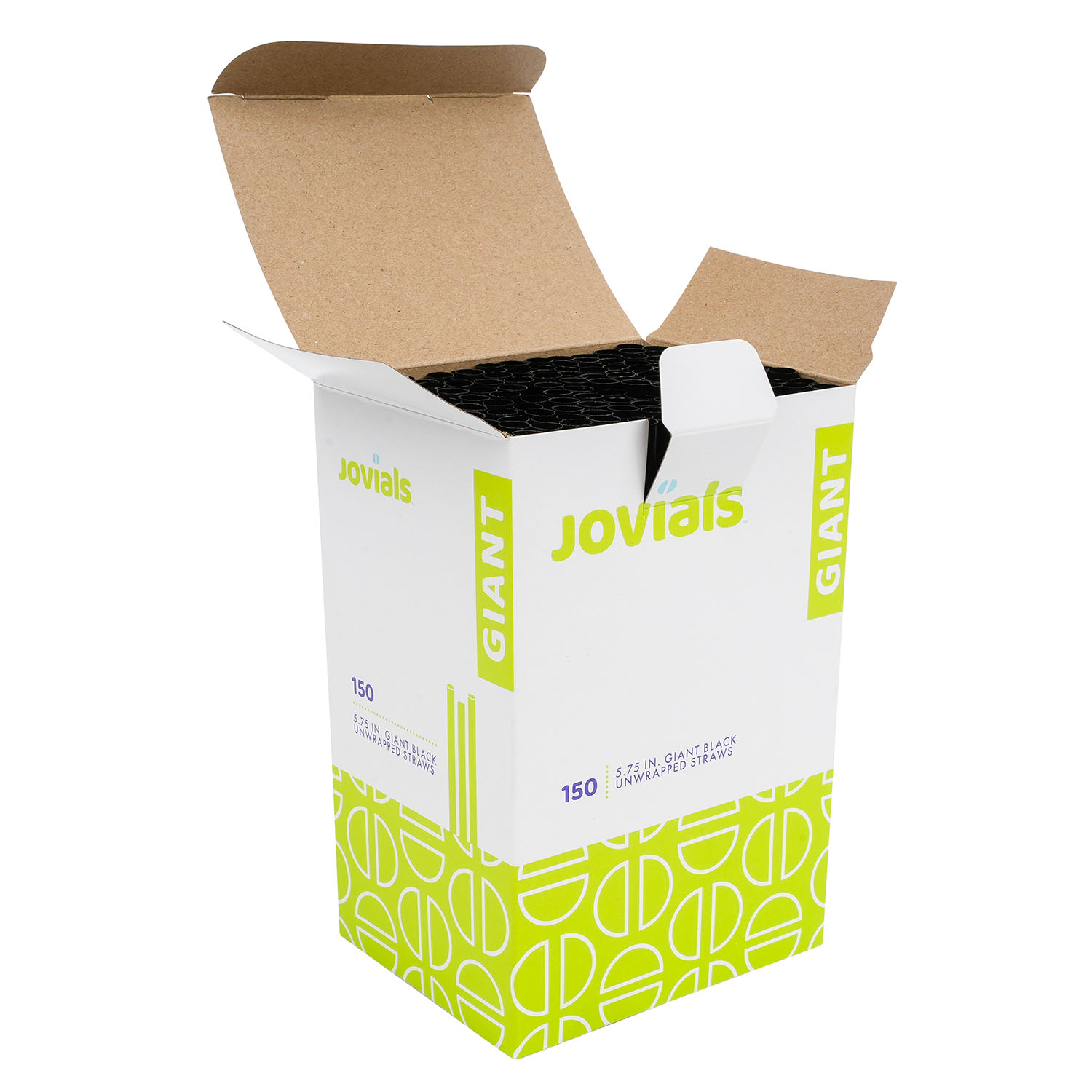 Jovials™ Giant Paper Unwrapped Straw, Black, 5.75" - Image 3