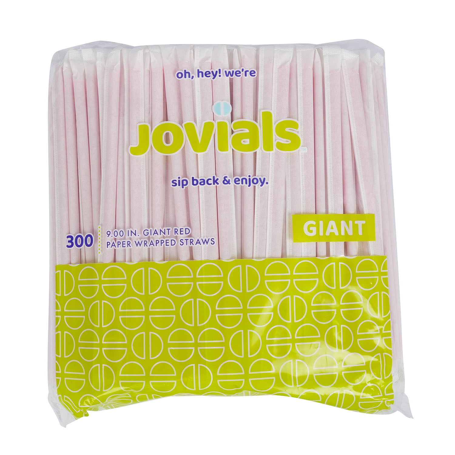 Jovials™ Giant Paper Wrapped Straw, Red, 9" - Image 2
