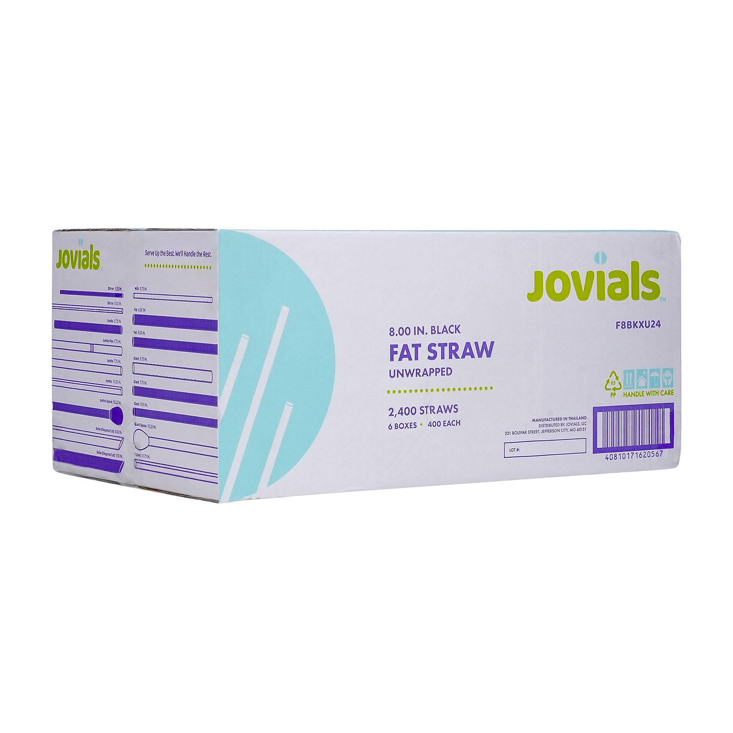Jovials™ Fat Unwrapped Straw, Black, 8" - Image 4