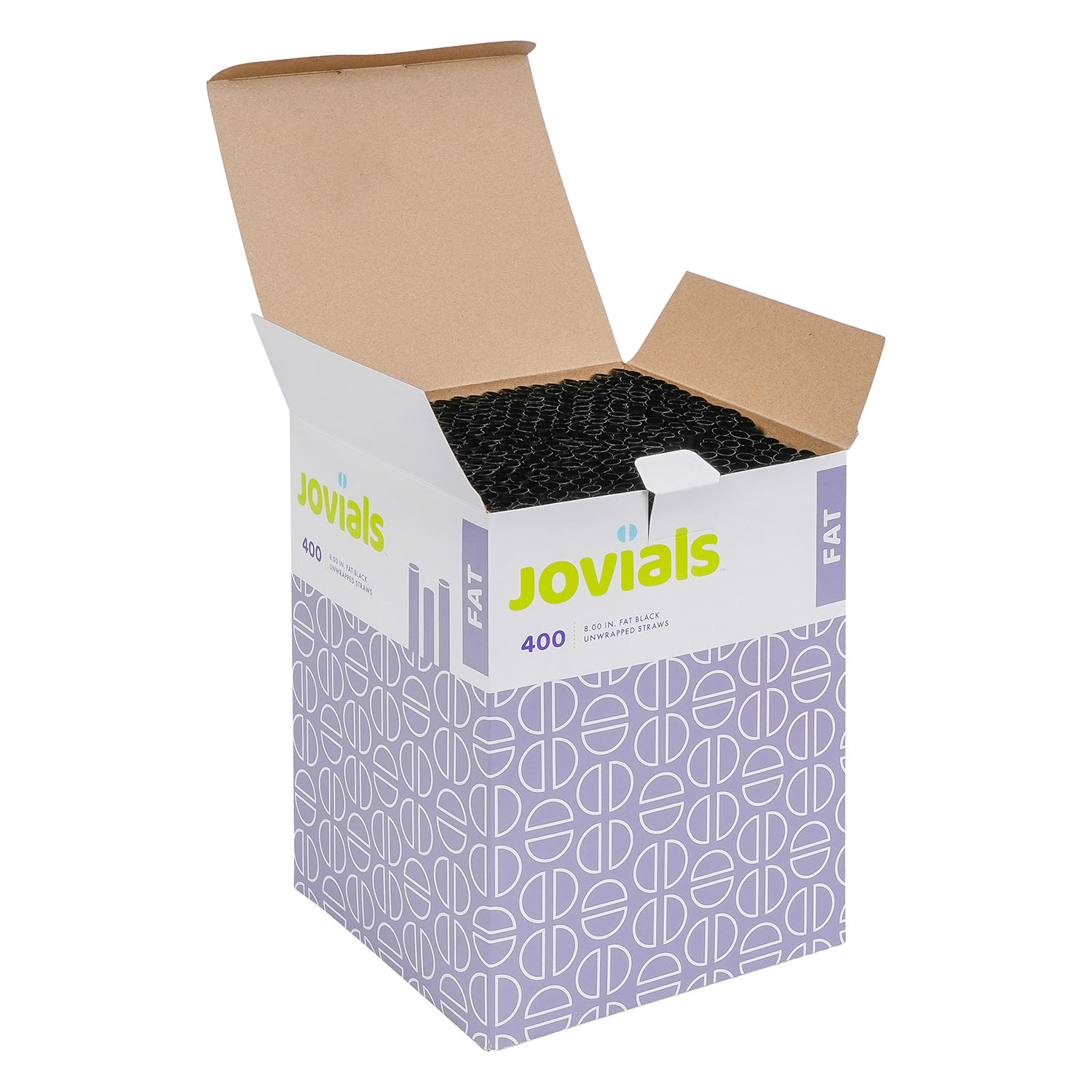 Jovials™ Fat Unwrapped Straw, Black, 8" - Image 3