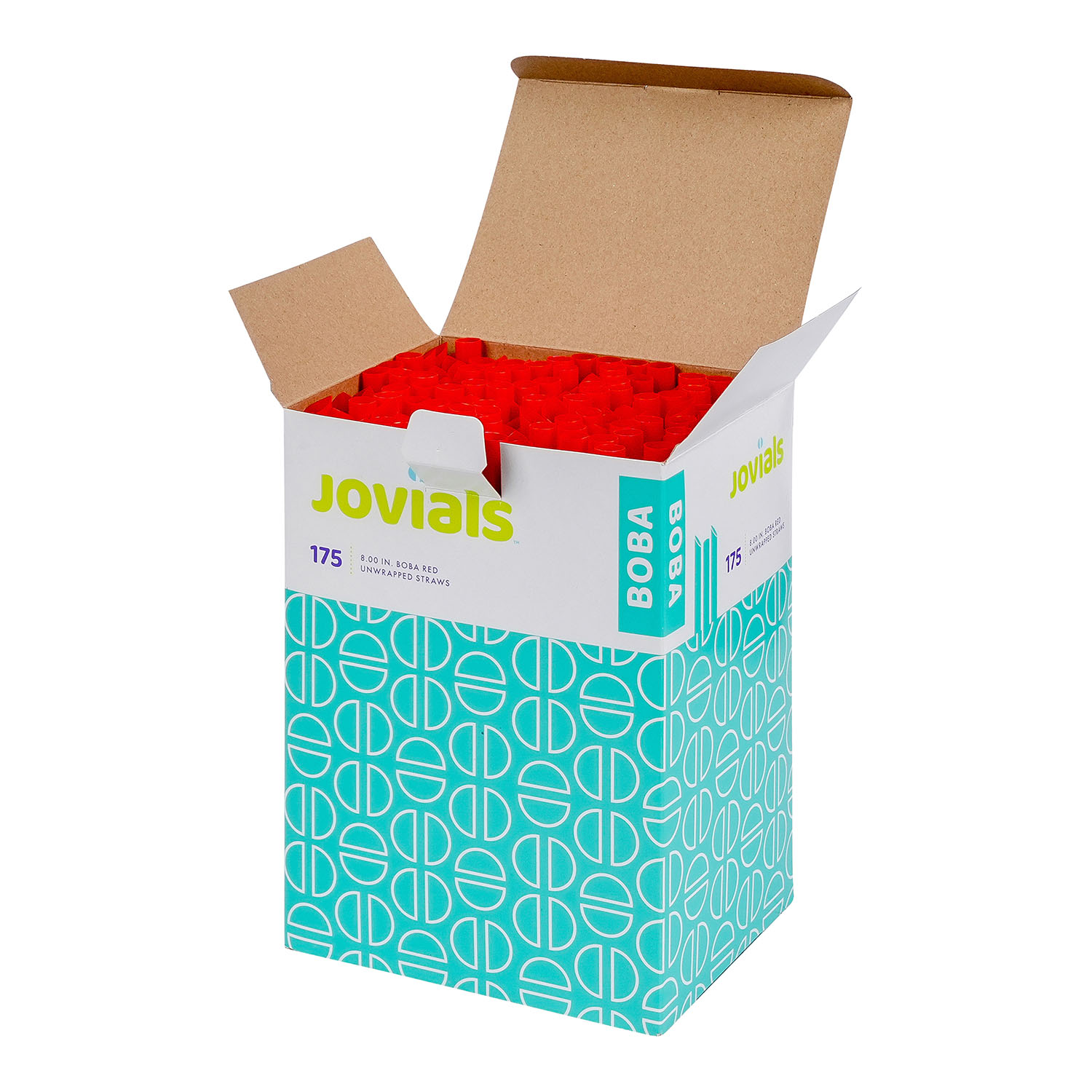 Jovials™ Unwrapped Boba Diagonal Cut Straw, Red, 8" - Image 5