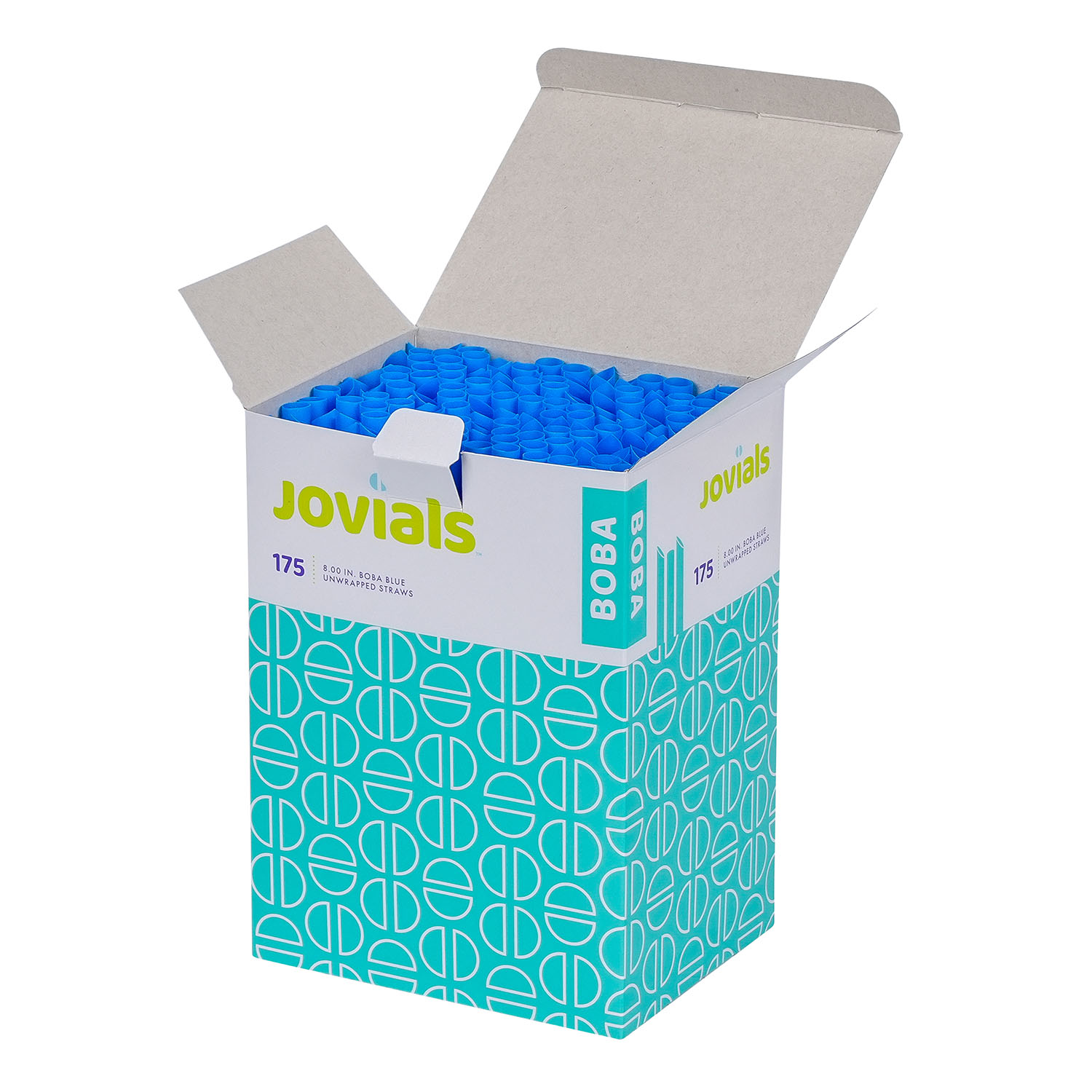 Jovials™ Unwrapped Boba Diagonal Cut Straw, Blue, 8" - Image 5