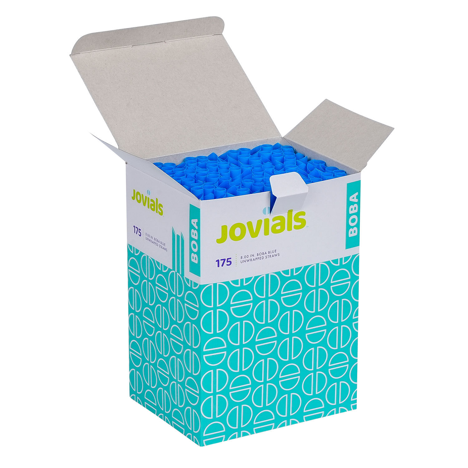 Jovials™ Unwrapped Boba Diagonal Cut Straw, Blue, 8" - Image 3
