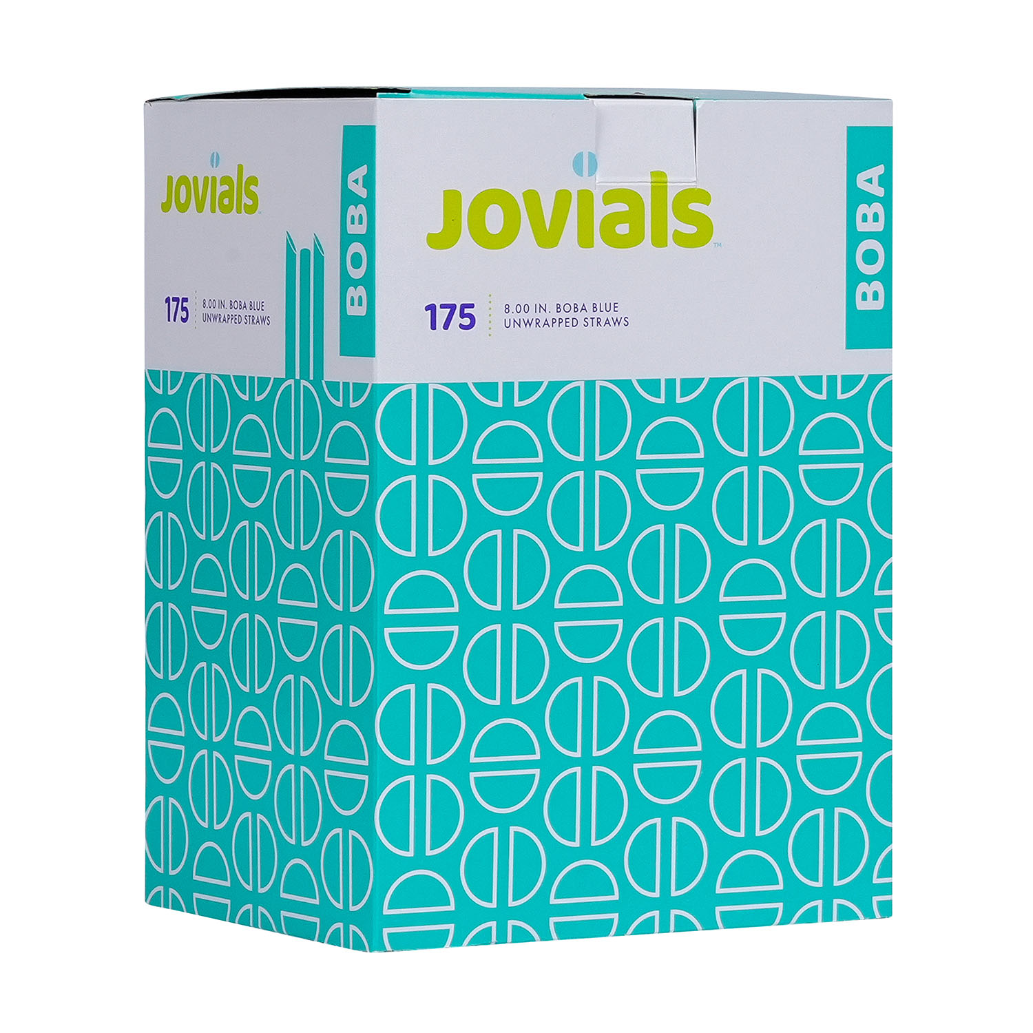 Jovials™ Unwrapped Boba Diagonal Cut Straw, Blue, 8" - Image 2