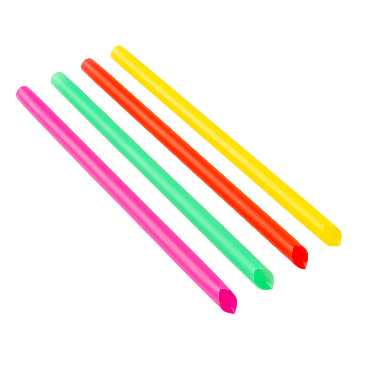 Jovials™ Unwrapped Boba Diagonal Cut Straw, Neon, 8"