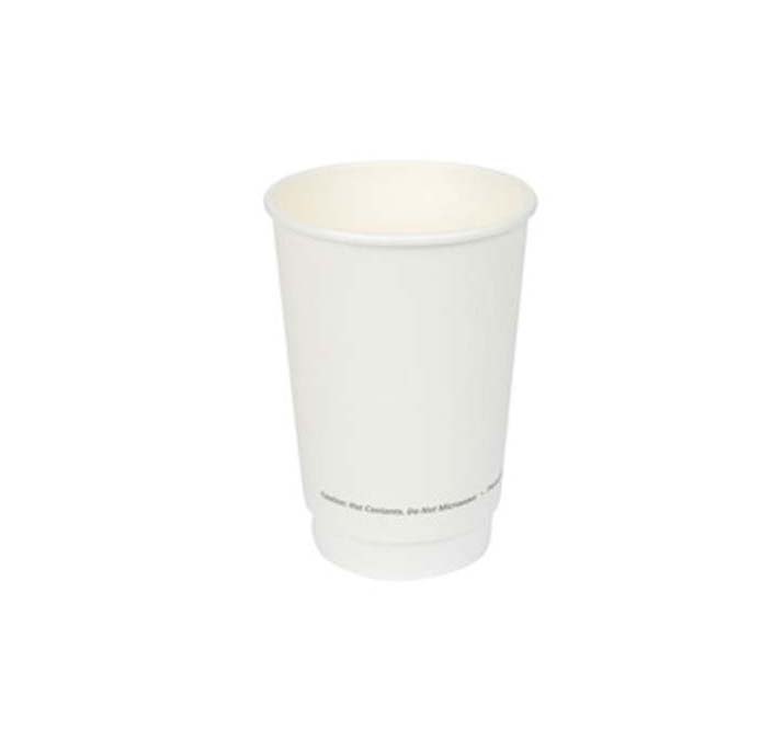 Jovials™ PLA Paper Double Wall Hot Cup, White, 16 oz