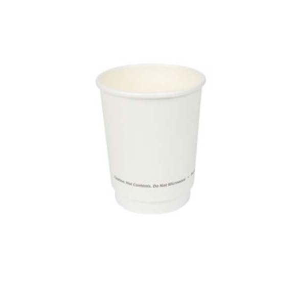 Jovials™ PLA Paper Double Wall Hot Cup, White, 8 oz