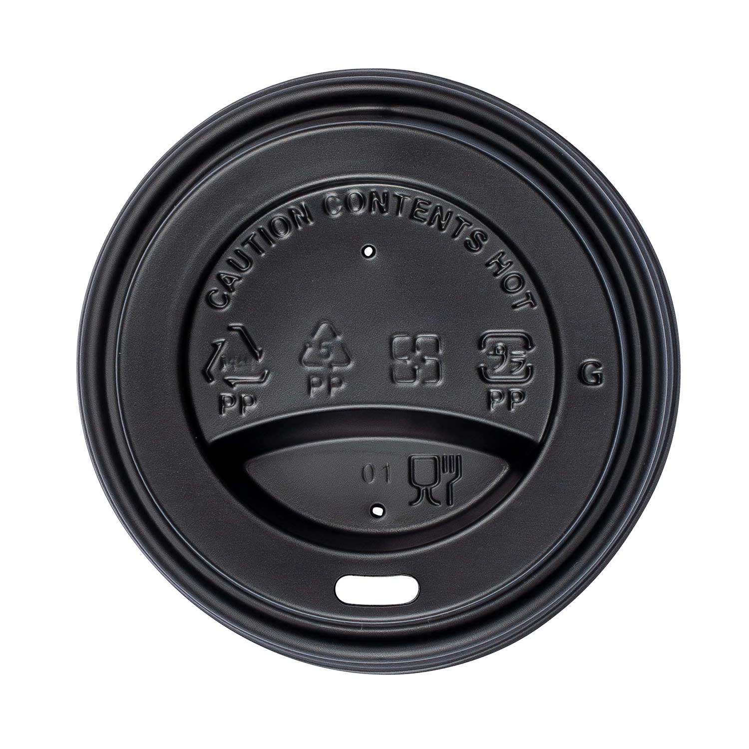 Jovials™ Polypropylene Dome Sipper Lid, Black, Fits 8 oz