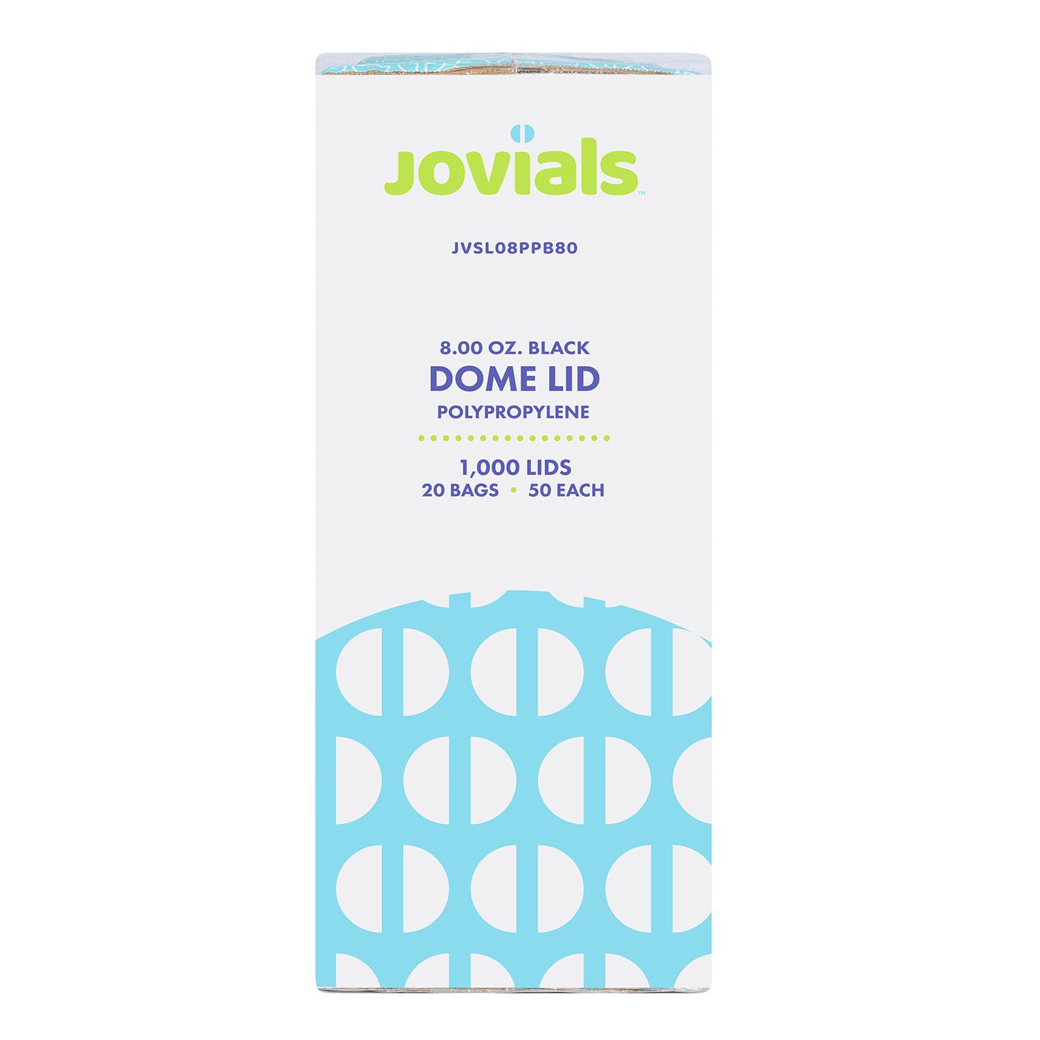 Jovials™ Polypropylene Dome Sipper Lid, Black, Fits 8 oz - Image 5