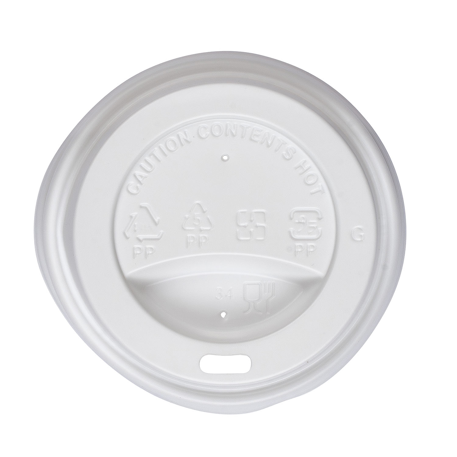 Jovials™ Polypropylene Dome Sipper Lid, White, 8 oz