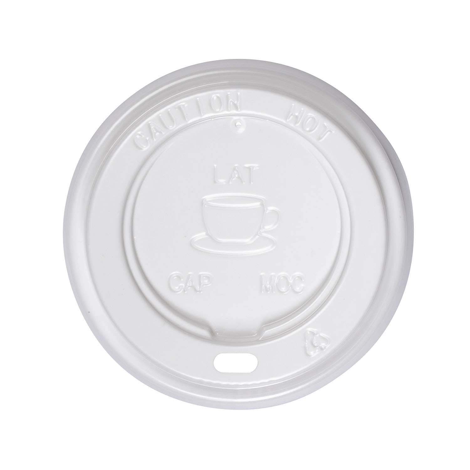 Jovials™ Polystyrene Dome Sipper Lid, White, 6 oz