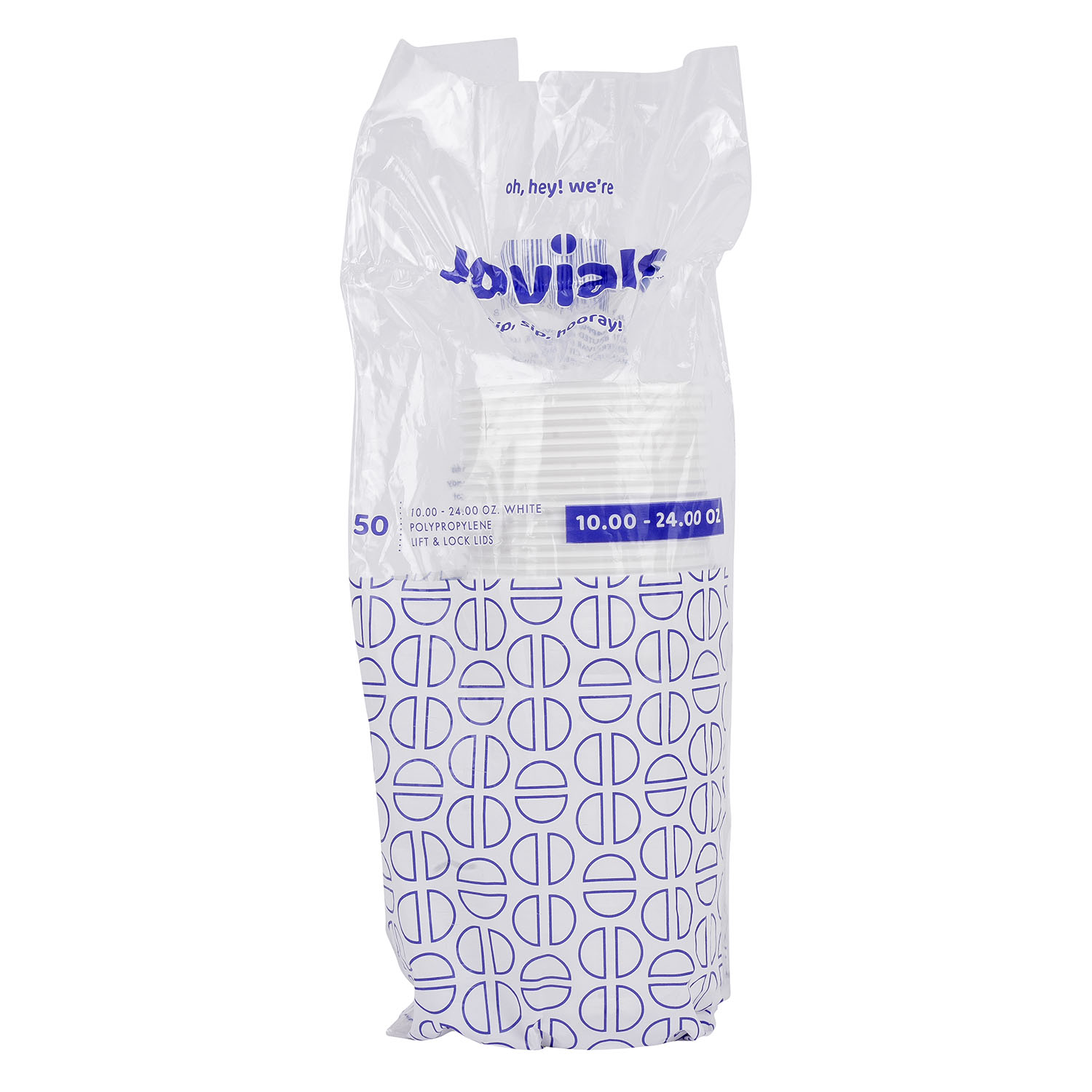 Jovials™ Polypropylene Lift & Lock Lid, White, Fits 10/12/16/20/24 oz - Image 5