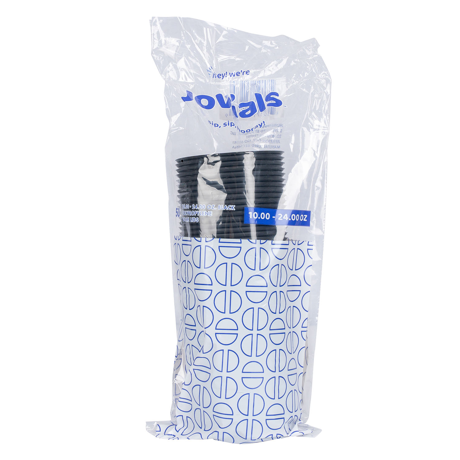 Jovials™ Polypropylene Dome Sipper Lid, Black, Fits 10/12/16/20/24 oz - Image 2
