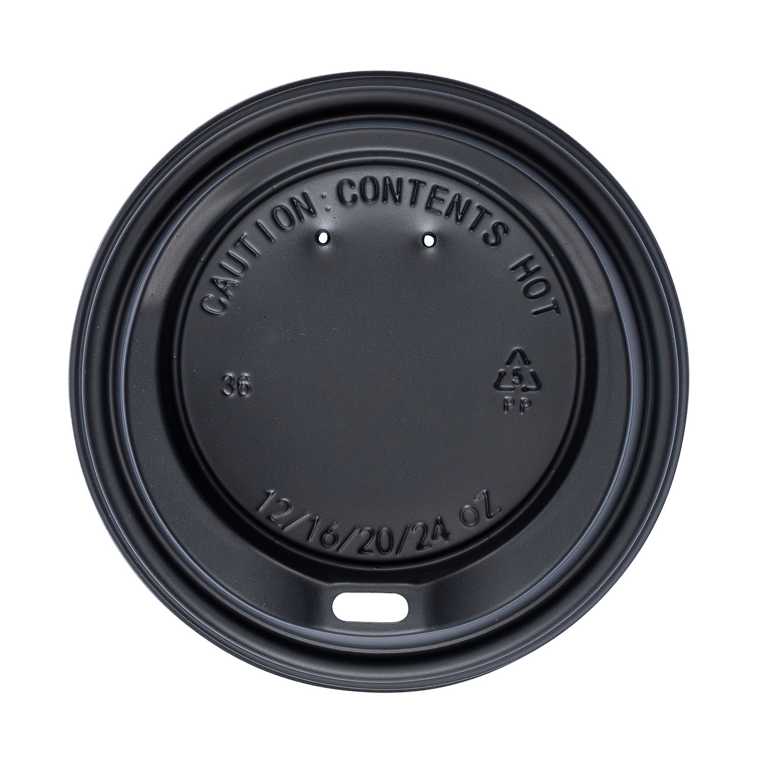 Jovials™ Polypropylene Dome Sipper Lid, Black, Fits 10/12/16/20/24 oz