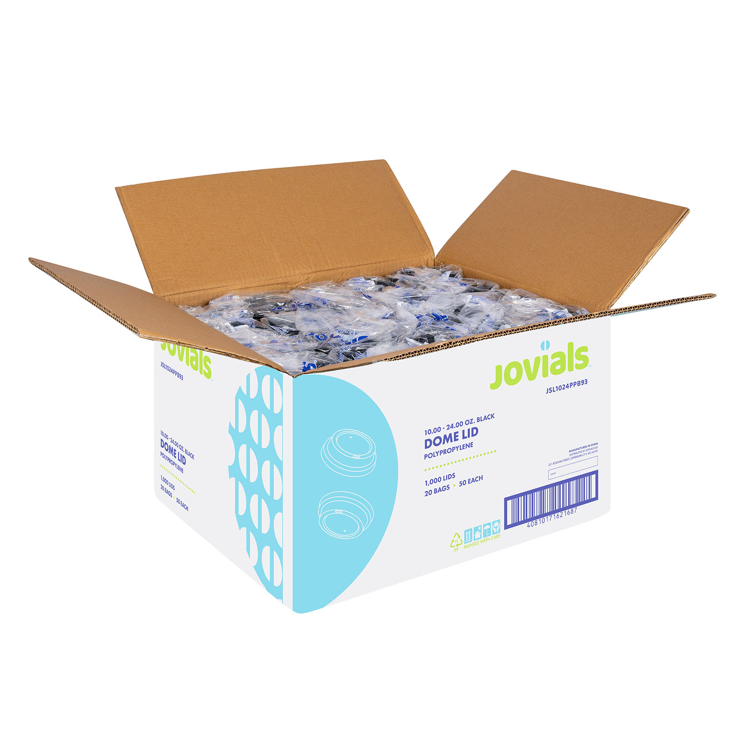 Jovials™ Polypropylene Dome Sipper Lid, Black, Fits 10/12/16/20/24 oz - Image 4