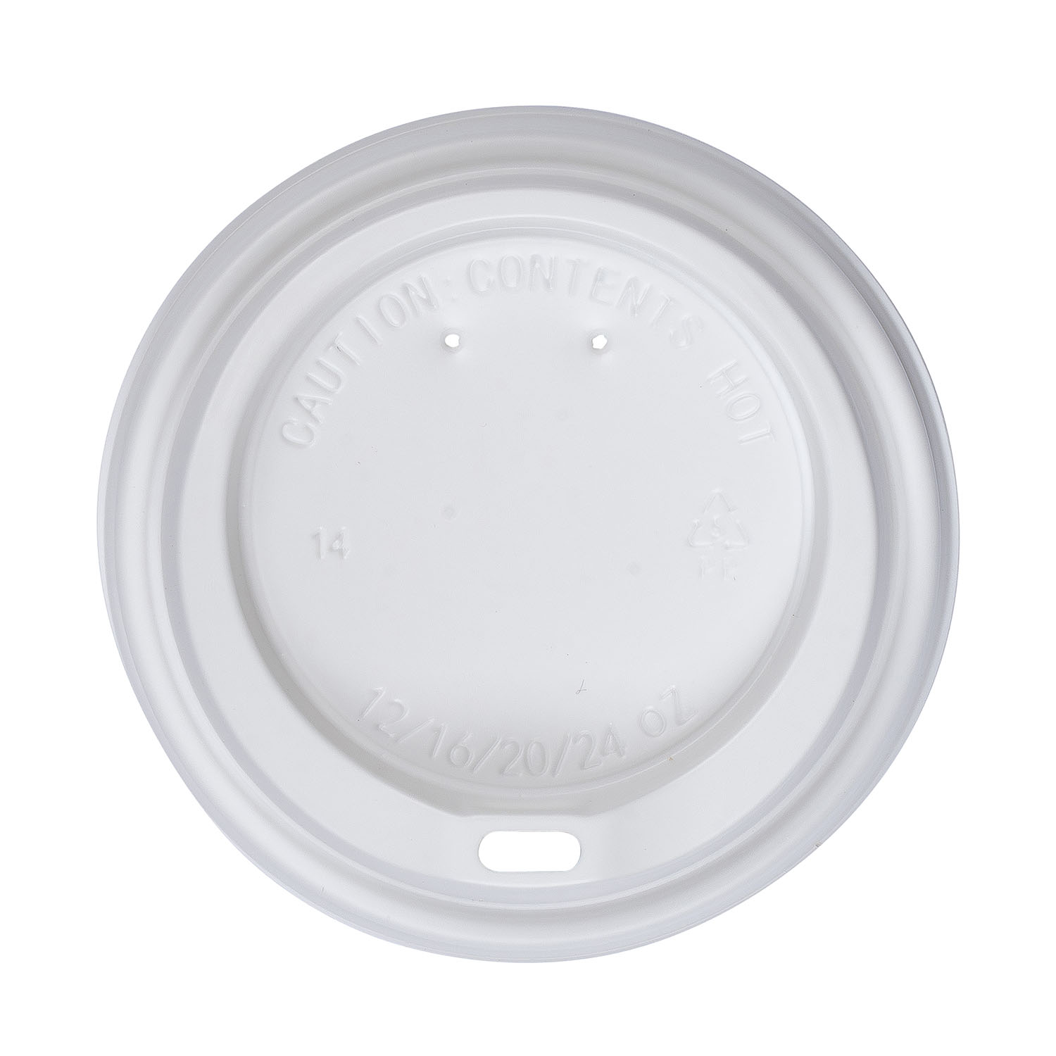 Jovials™ Polypropylene Dome Sipper Lid, White, Fits 10/12/16/20/24 oz