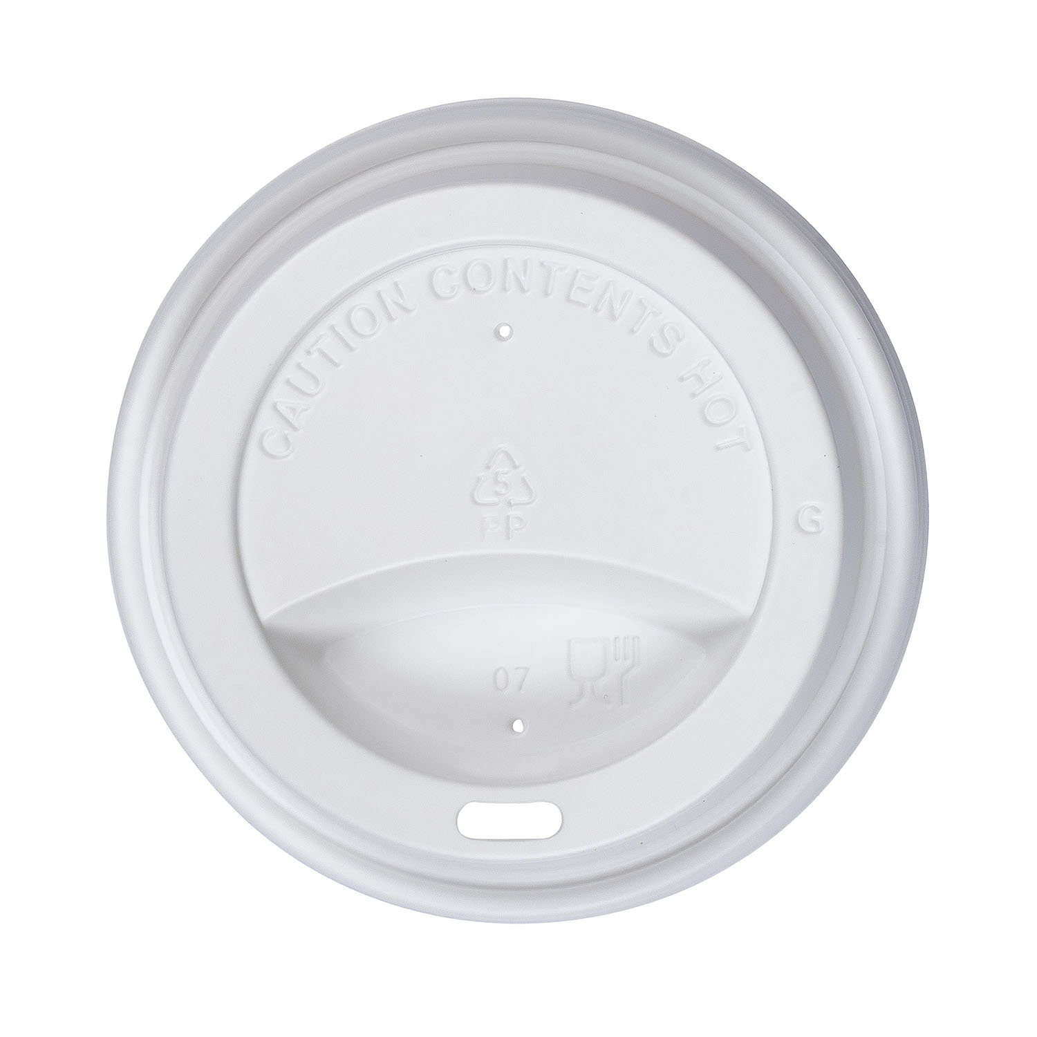 Jovials™ Polypropylene Dome Sipper Lid, White, Fits 10/12/16/20/24 oz
